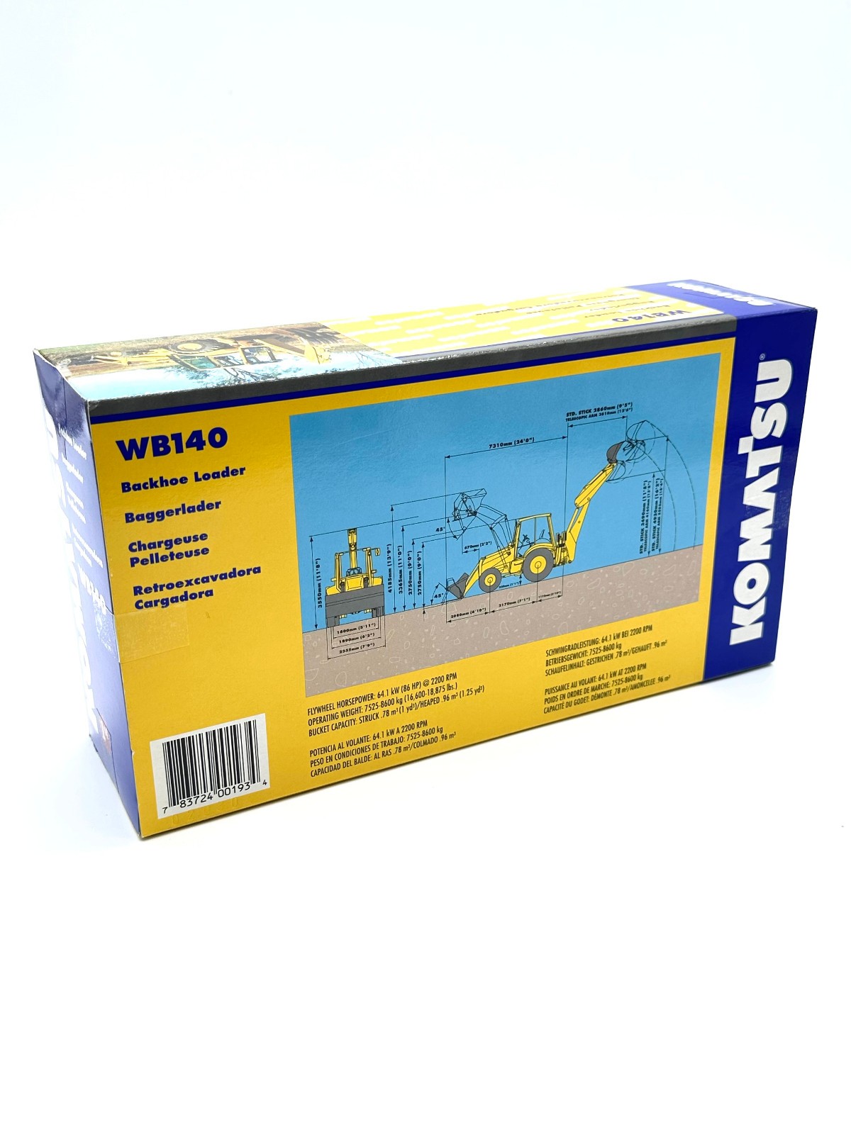 Komatsu WB140 Backhoe/Loader By First Gear 1/50th Scale
