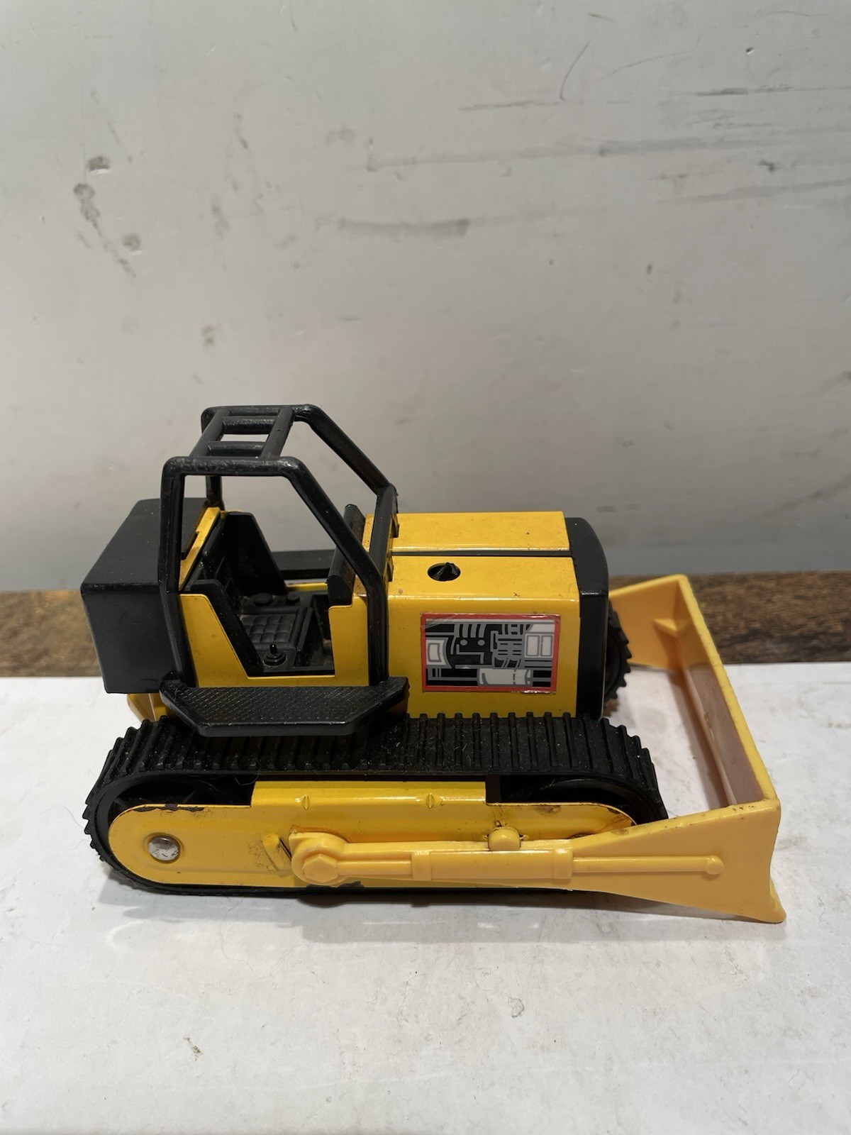 Vtg Nylint Pressed Steel & Plastic Bulldozer 4.5” Long From The 1970s Yellow 15