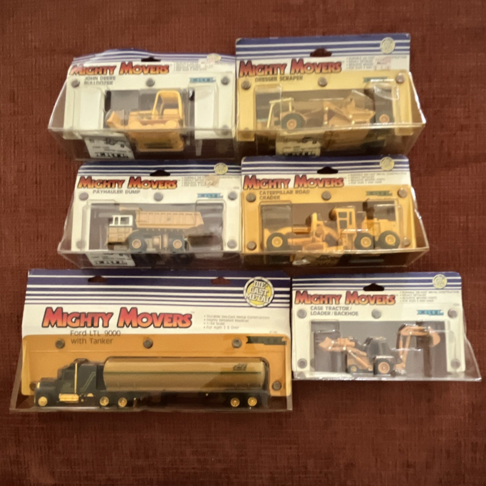 Ertl Mighty Movers 1:64 Diecast Vehicles Set Lot of 6