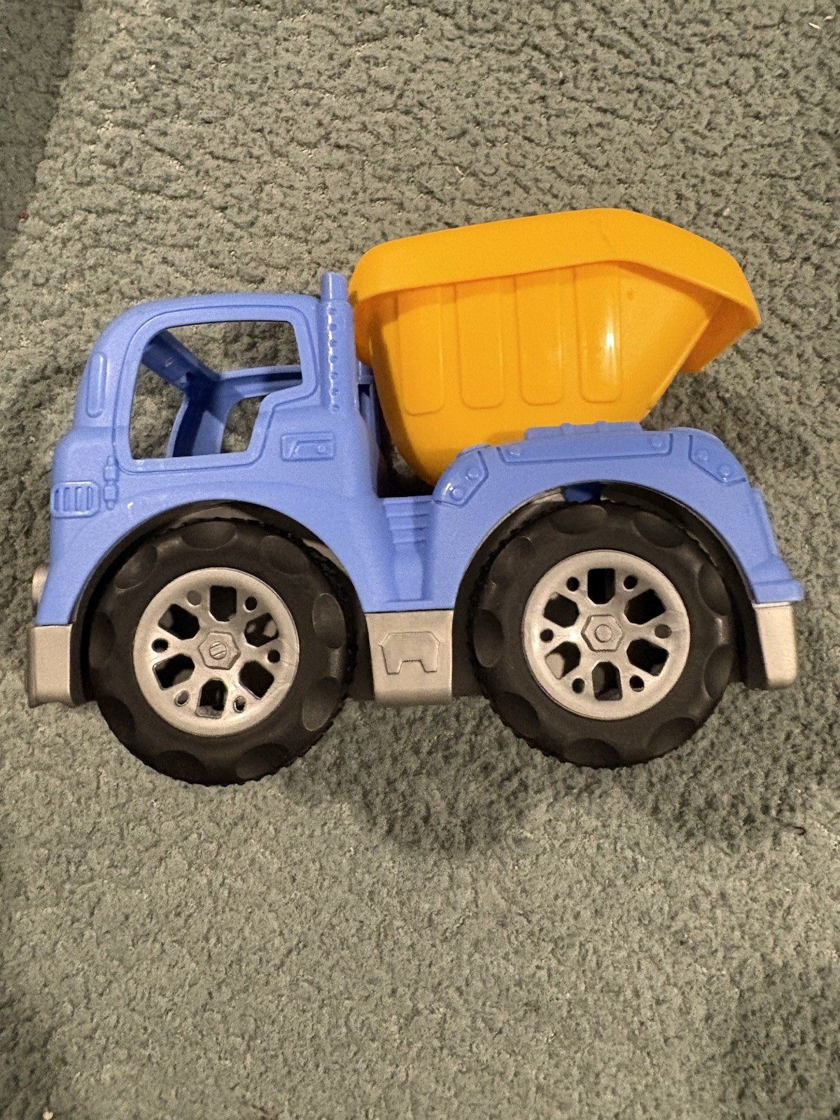 Blue & Yellow Plastic Dump Truck Construction Vehicle Toy Gray & Black Accents