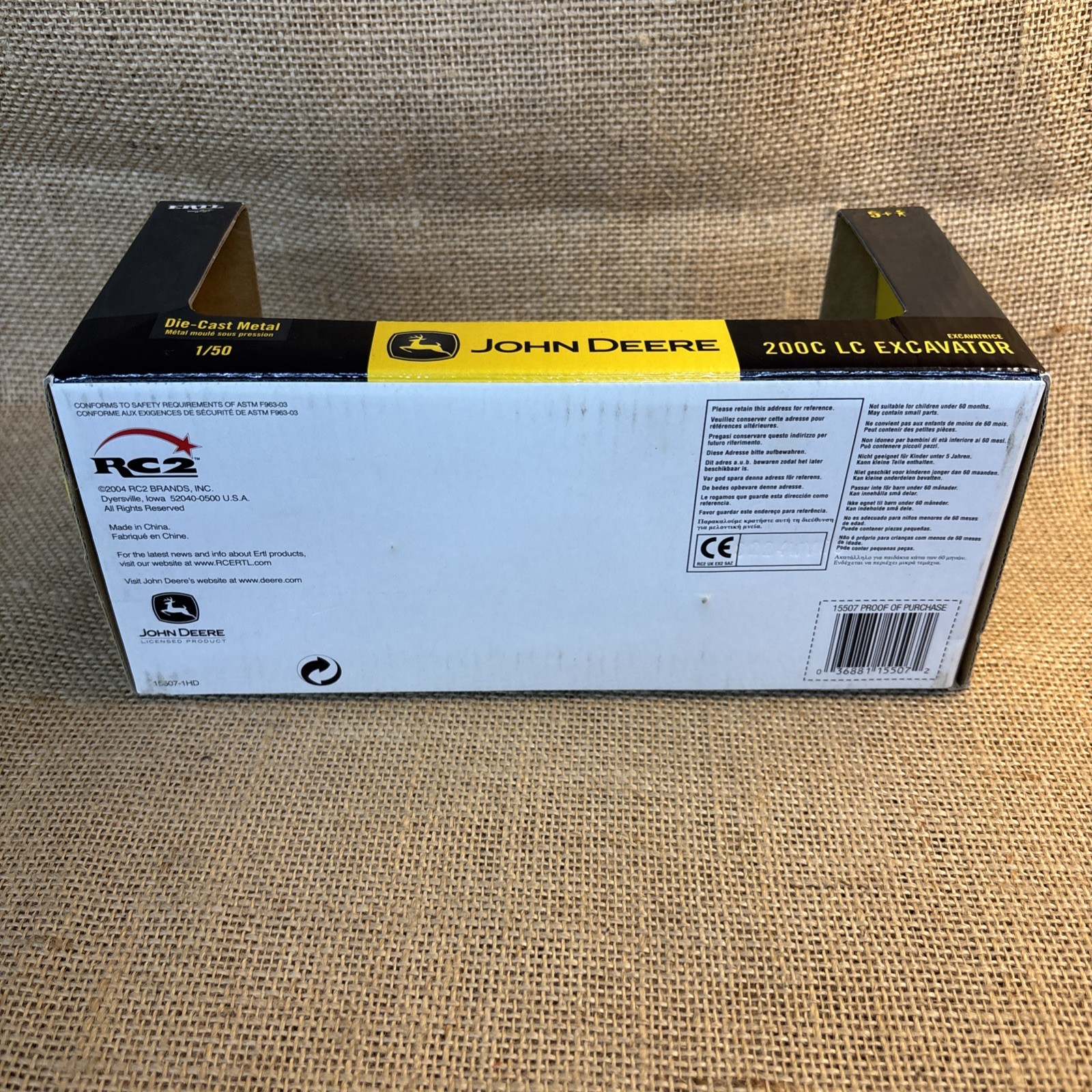 John Deere 200C LC Excavator Ertl Diecast Metal 1/50 Scale Model #15507 In Box