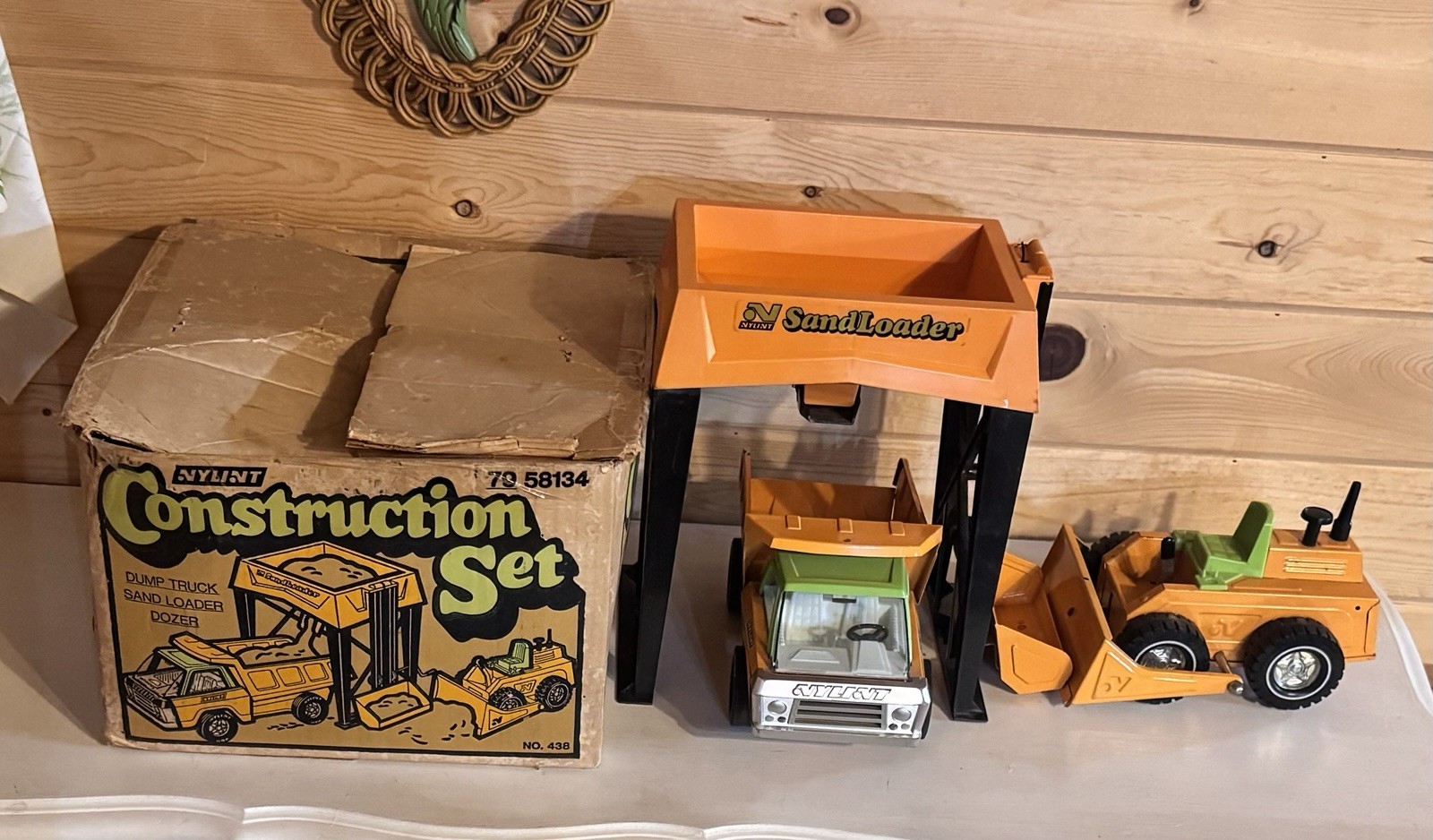 70s Nylint Construction Set Dozer/Sand Loader/Dump Truck/Box Read Description!!!