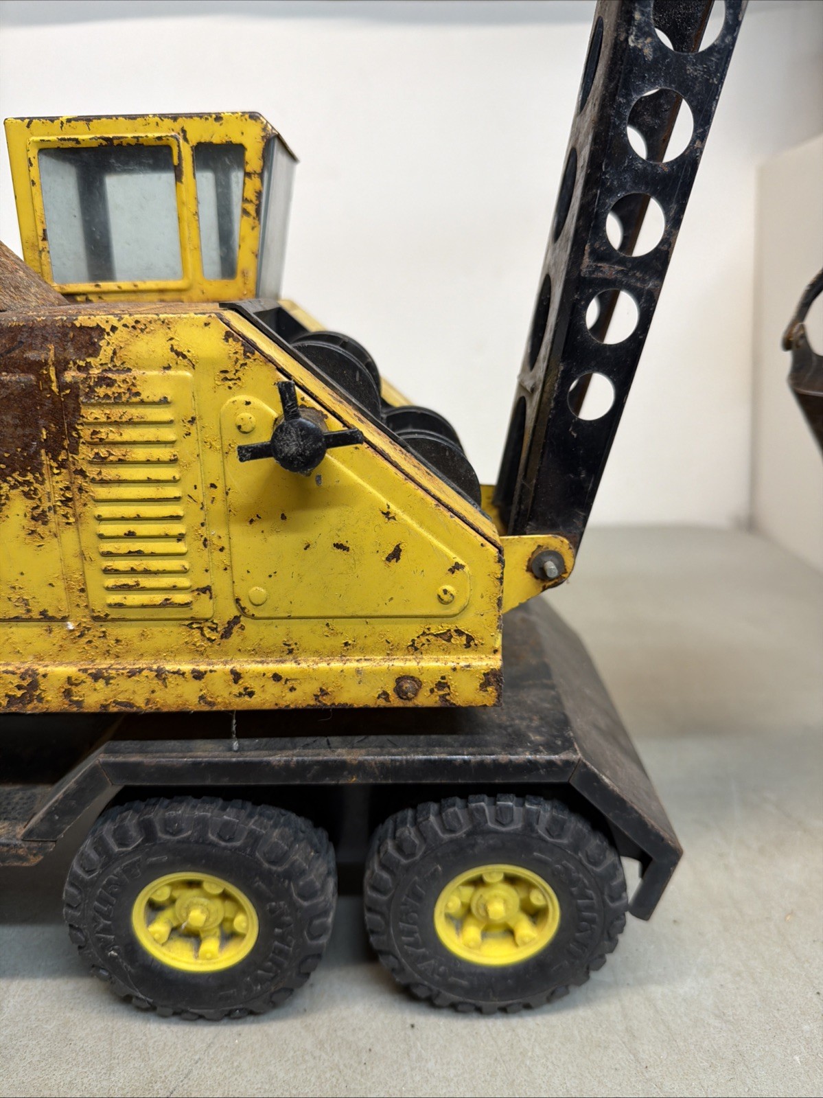 Vintage 1960s NY-LINT Toy Truck Michigan Equipment Crane Metal Pressed Steel