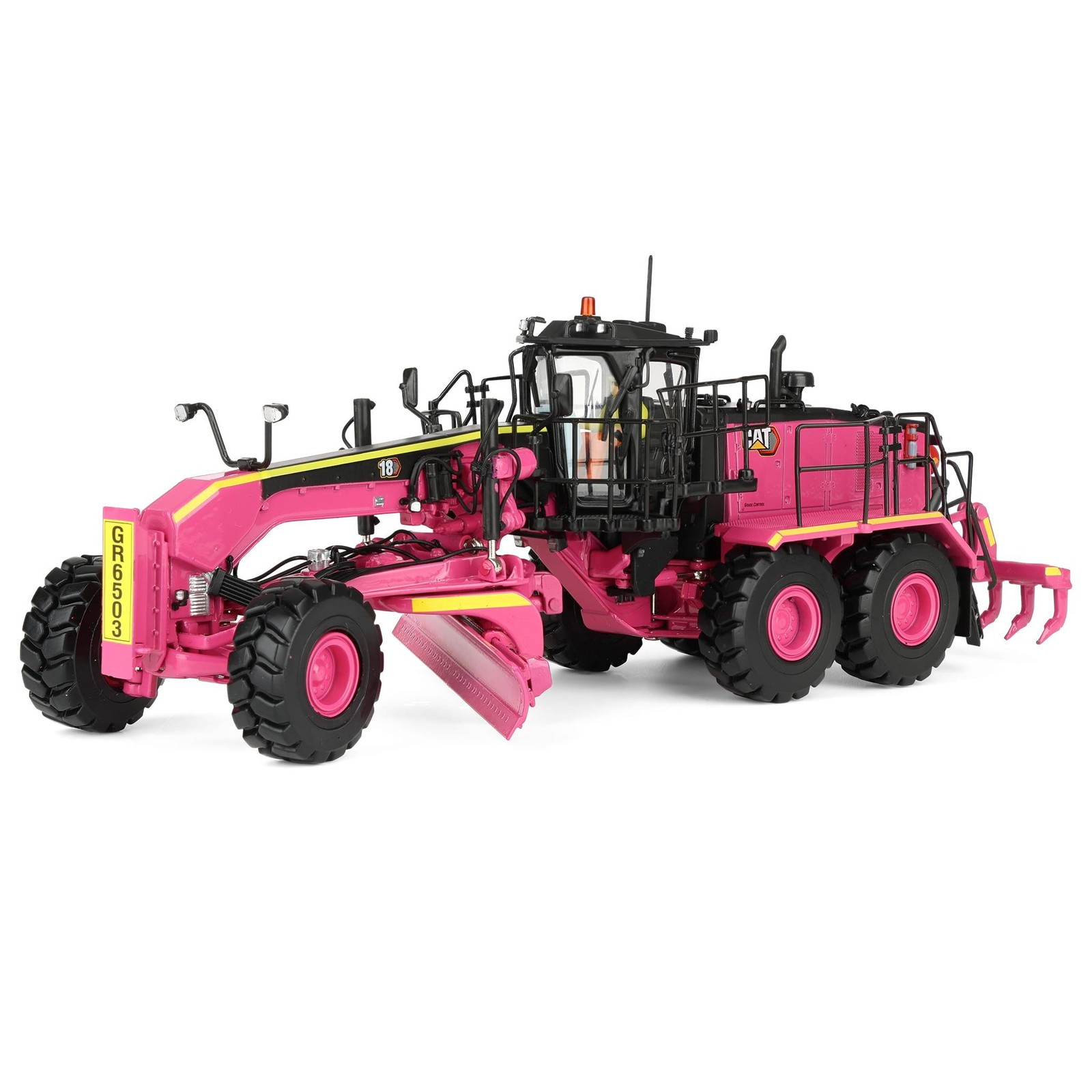 Diecast Masters Pink 1/50 Caterpillar 18M3 Motor Grader- High Line Series 85521