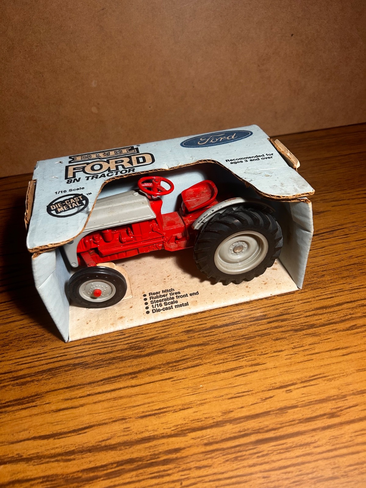 Vintage 1985 Ertl 1:16th Scale Ford 8N Tractor #843, Diecast Metal Replica, NIB