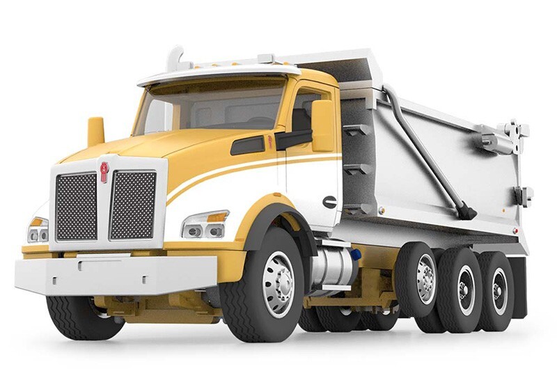 DCP 1/64 Kenworth T880 Rogue Dump Truck in Yellow, White, Chrome #60-1416📌USA