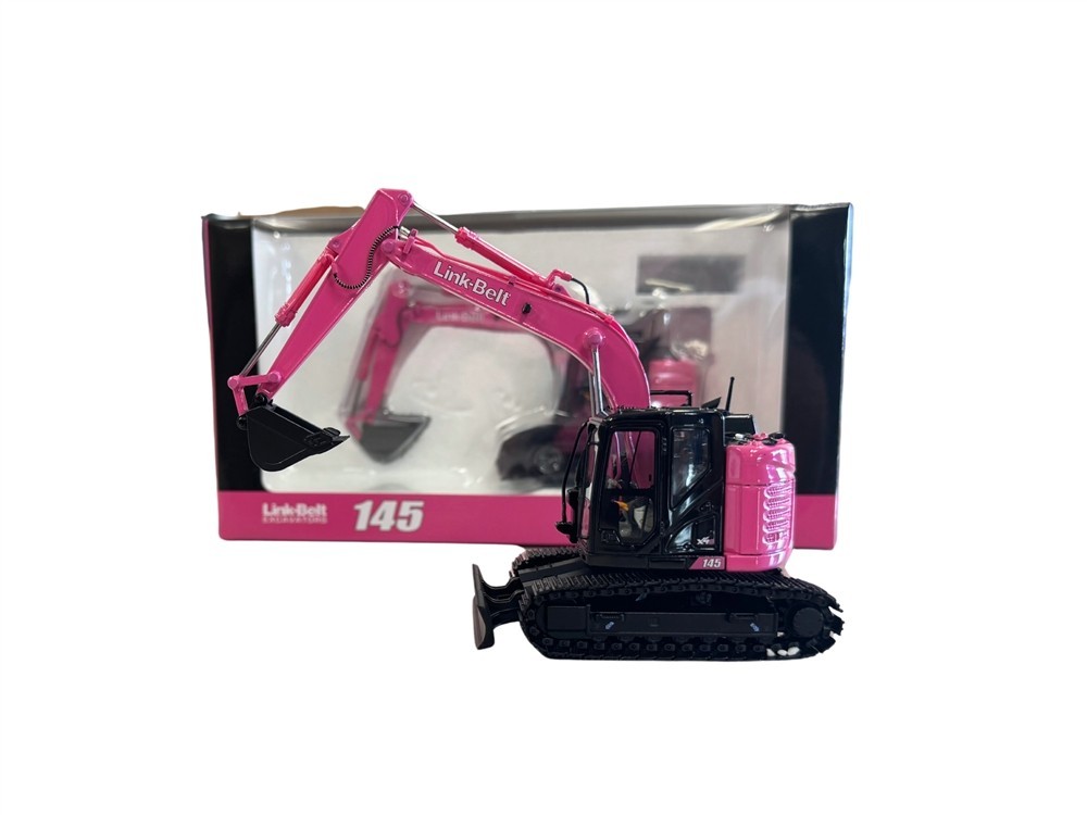 Link-Belt 145 X4S Spin Ace Excavator – Breast Cancer Pink – 1:50 Scale Model New