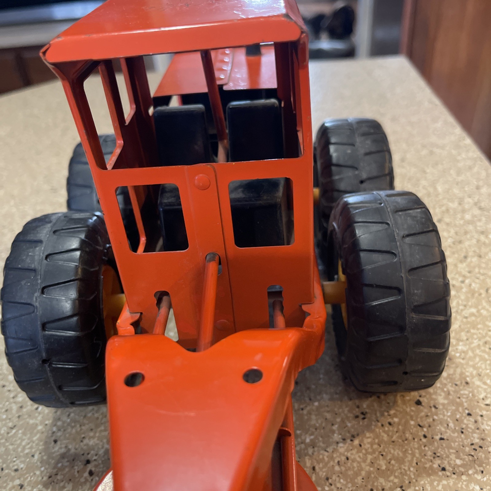 VTG 1970’s Tonka Pressed Steel Orange Road Grader- MR-970 Wheels