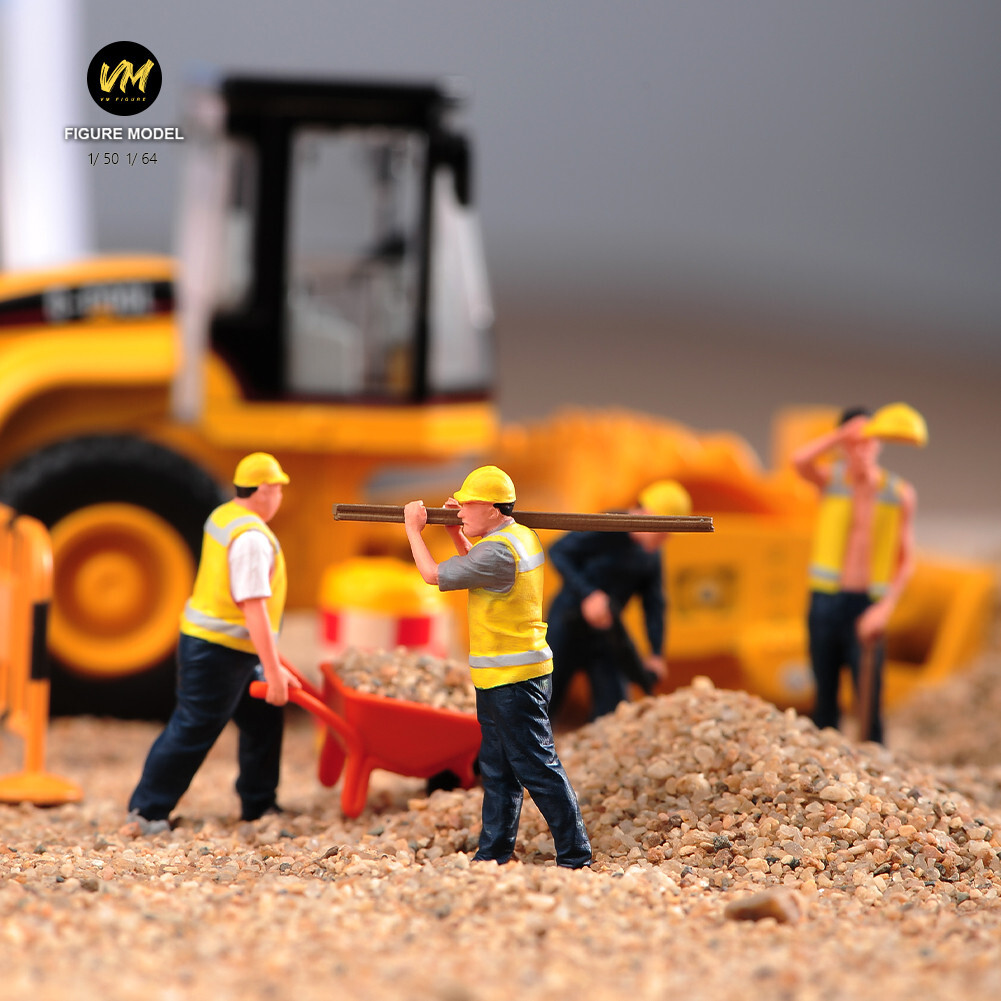 1/64 6pcs Figurine Truck Workers Construction Scene Dolls Fit Cars vehicle Toys