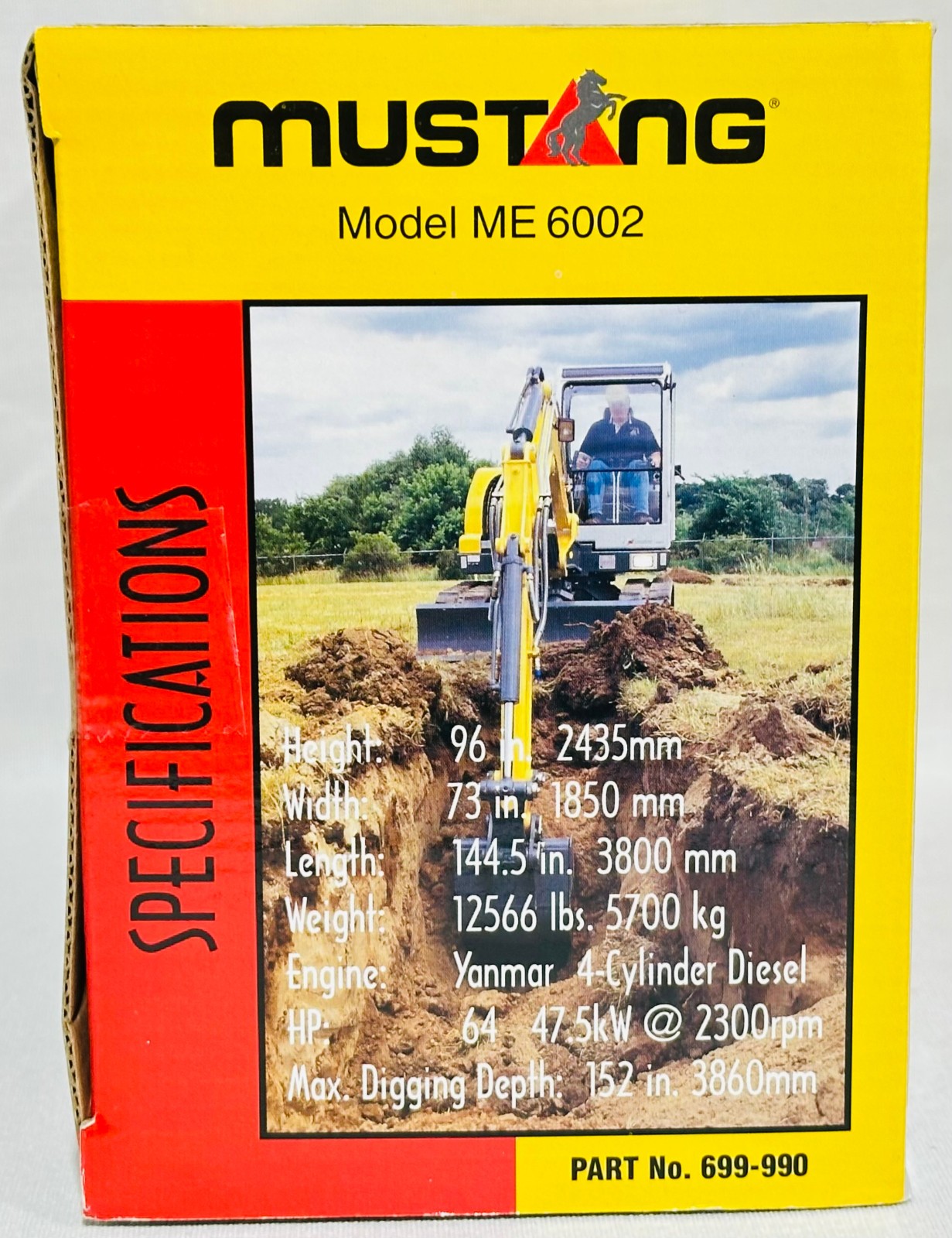 Mustang Model ME 6002 Compact Excavator By DCP 1/25th Scale