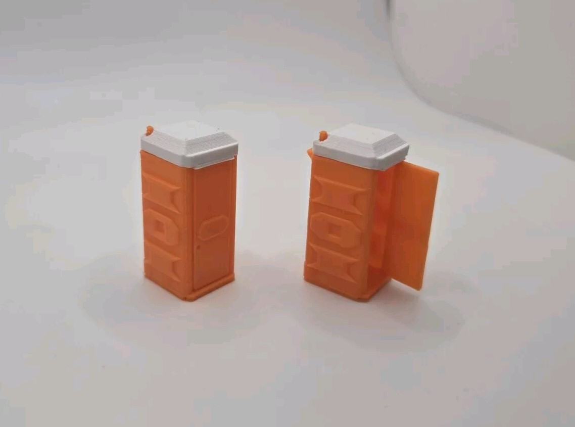 *2 pack* 1:64 Scale Porta-Potty Diorama Accessory Orange with White Top *2 pack*