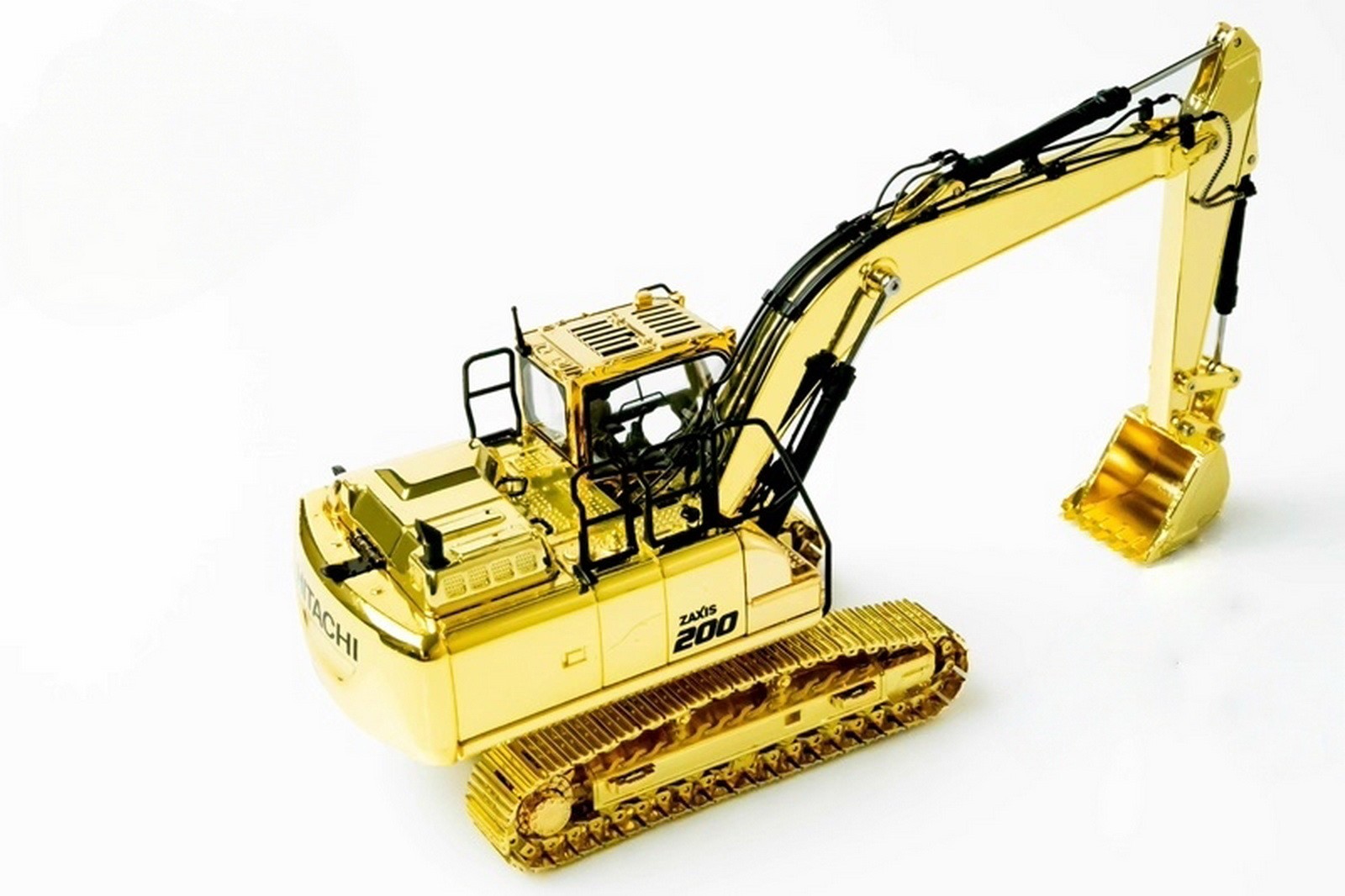 1/50 Scale Hitachi ZAXIS 200-7 Hydraulic Excavator Gold Diecast Model Toy