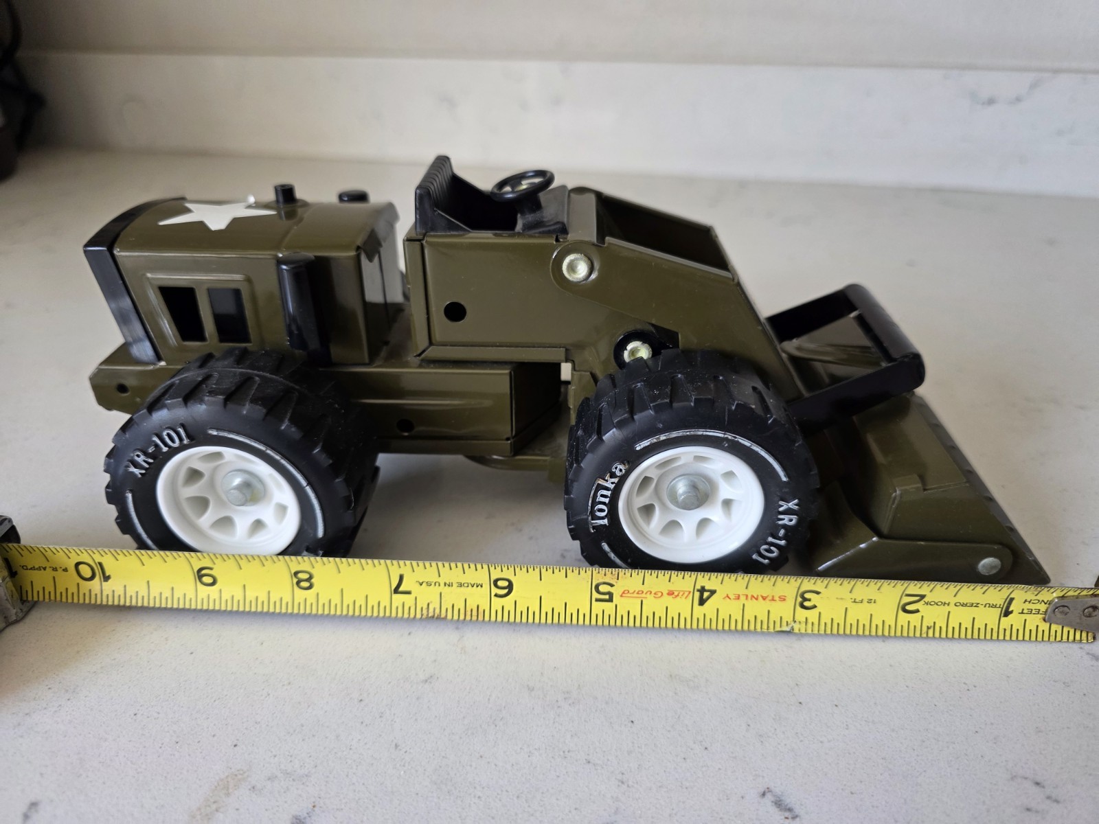 Vintage 1970’s Tonka Pressed Steel Metal US Army Front End Loader Excellent