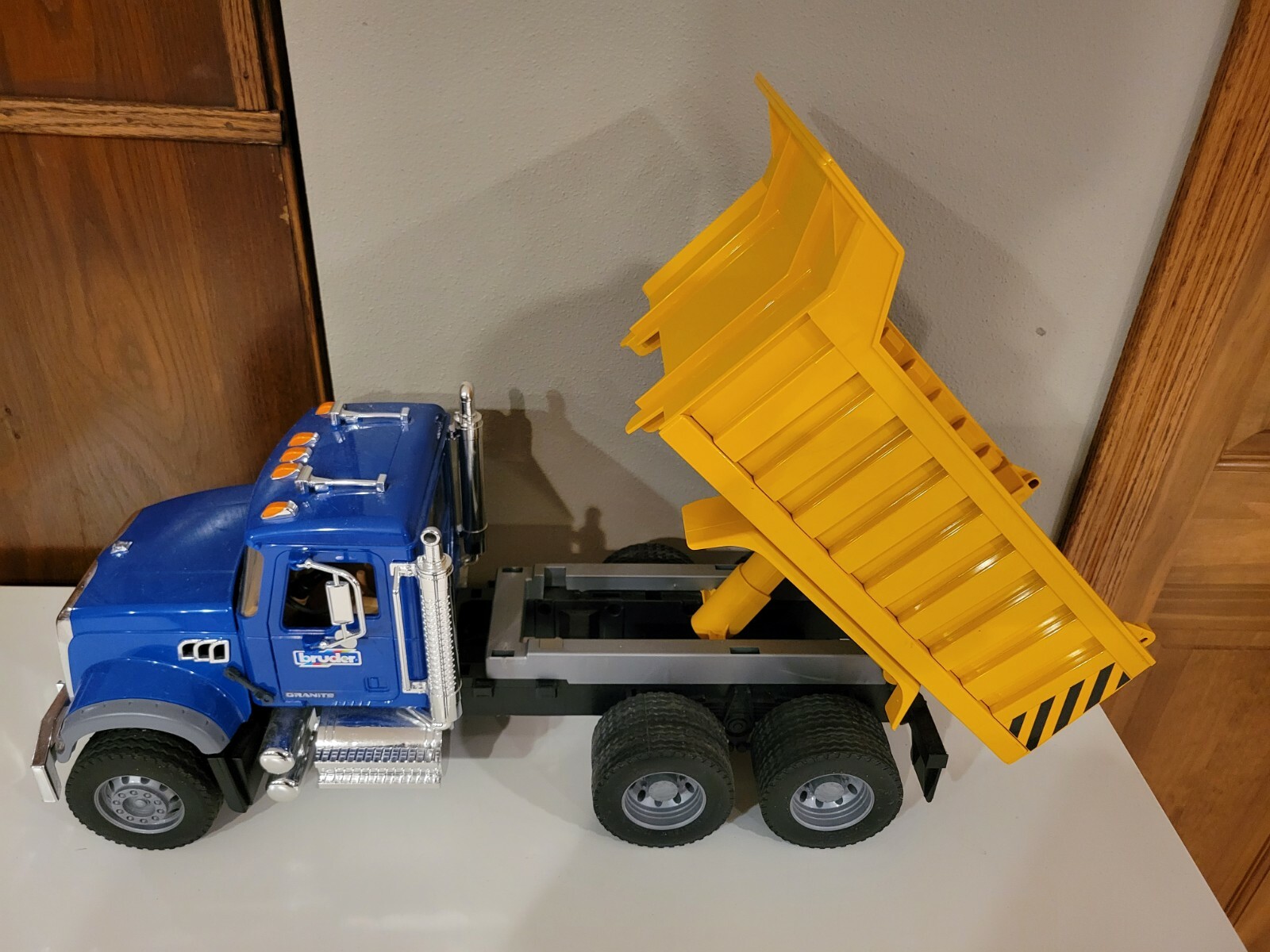 Bruder Used Loose Large Toy Blue Mack Dump Truck Incomplete W/Wear Germany Read