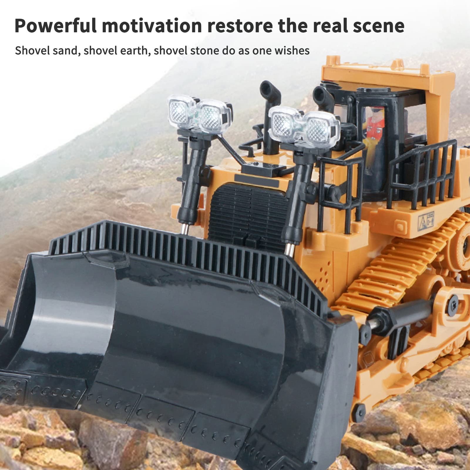 RC Bulldozer, 1:24 Scale Remote Control Bulldozer, 2.4GHz 9 Channel RC Constr…