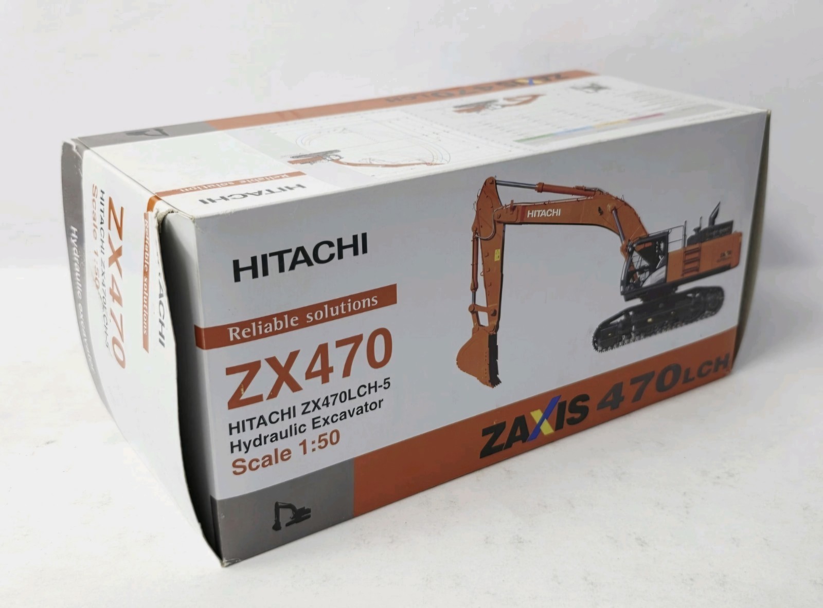Hitachi ZX470LCH-5 Hydraulic Excavator Diecast 1:50 Model Orange Black