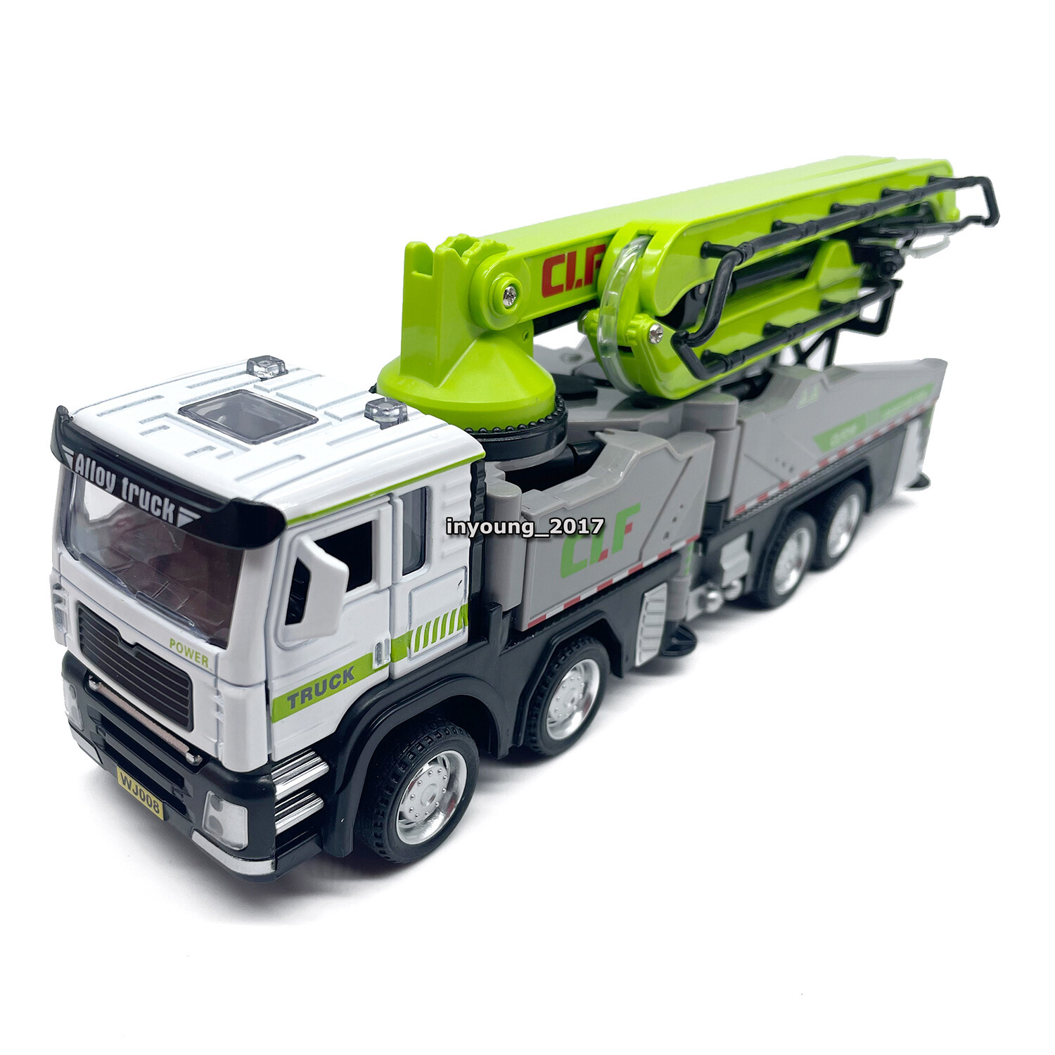 1:60 Concrete Pump Truck Toy Diecast Construction Toy Truck with Light Sound