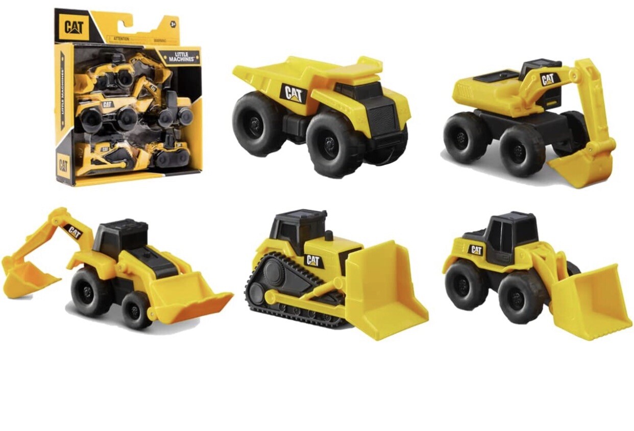 CAT Caterpillar Little Machines Set 5 Trucks Construction Play Toys Dump Dozer