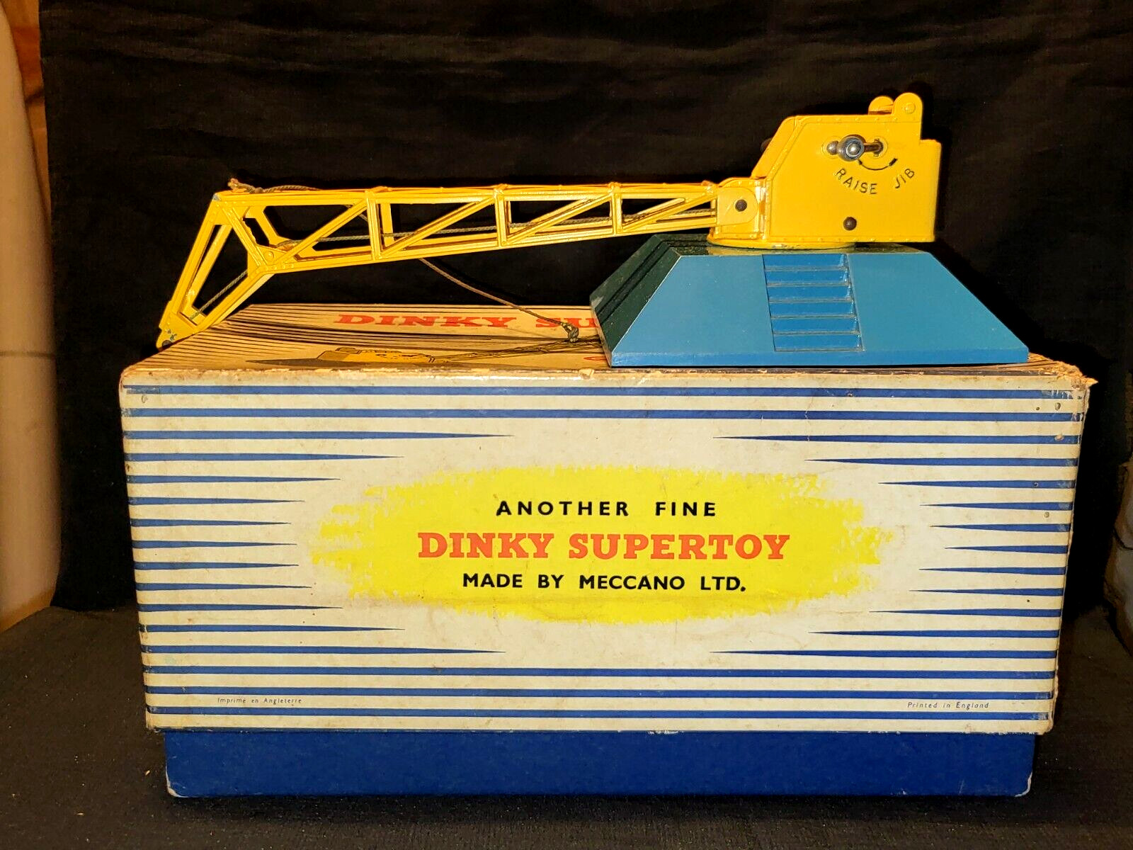 VINTAGE OLD CAST IRON 973 GOODS YARDS CRANE DINKY SUPERTOYS ENGLAND MECCANO 1950
