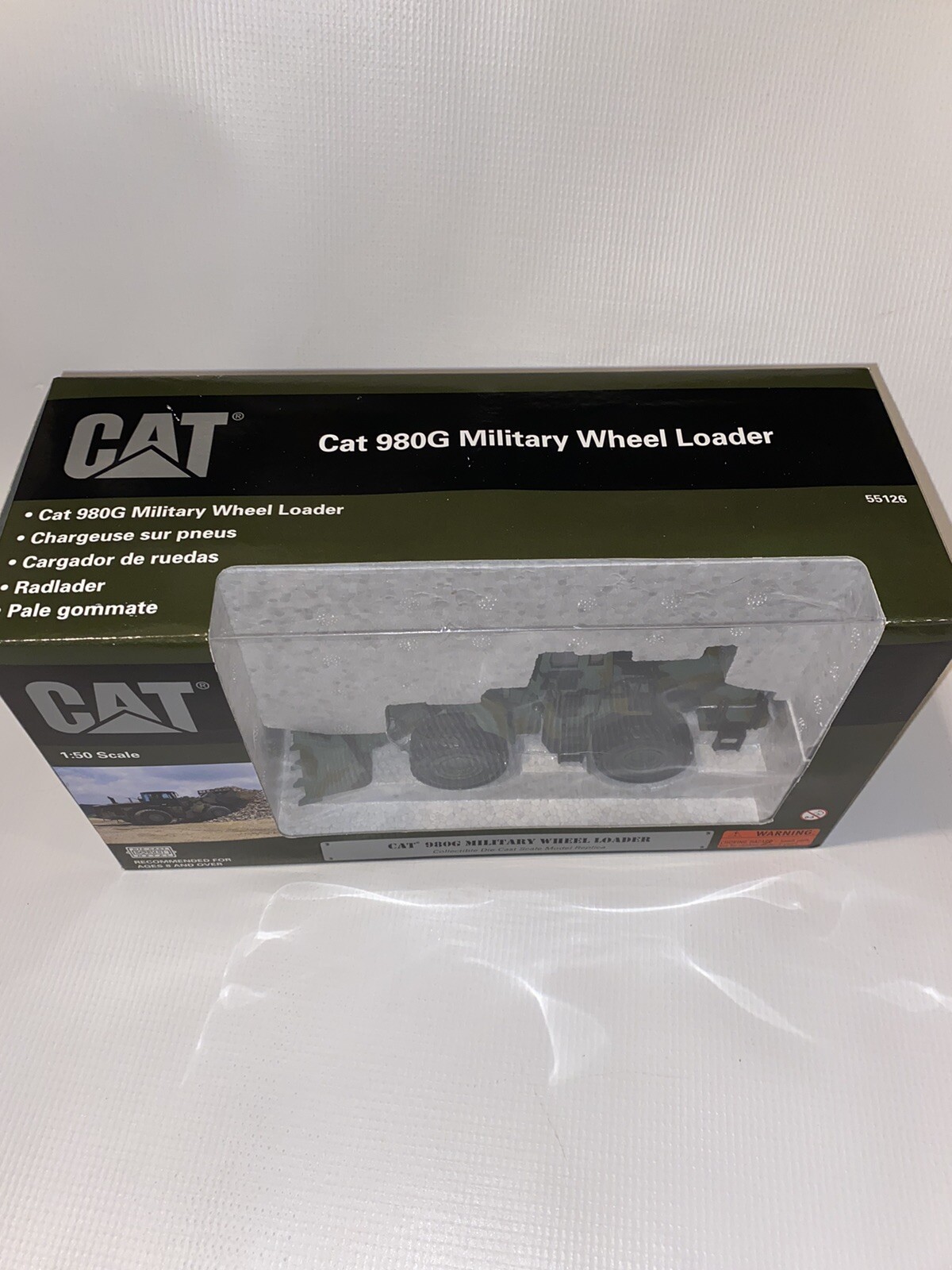 NORSCOT #55126 MILITARY CATERPILLAR 980G WHEEL LOADER NIB 1/50 SCALE NIB