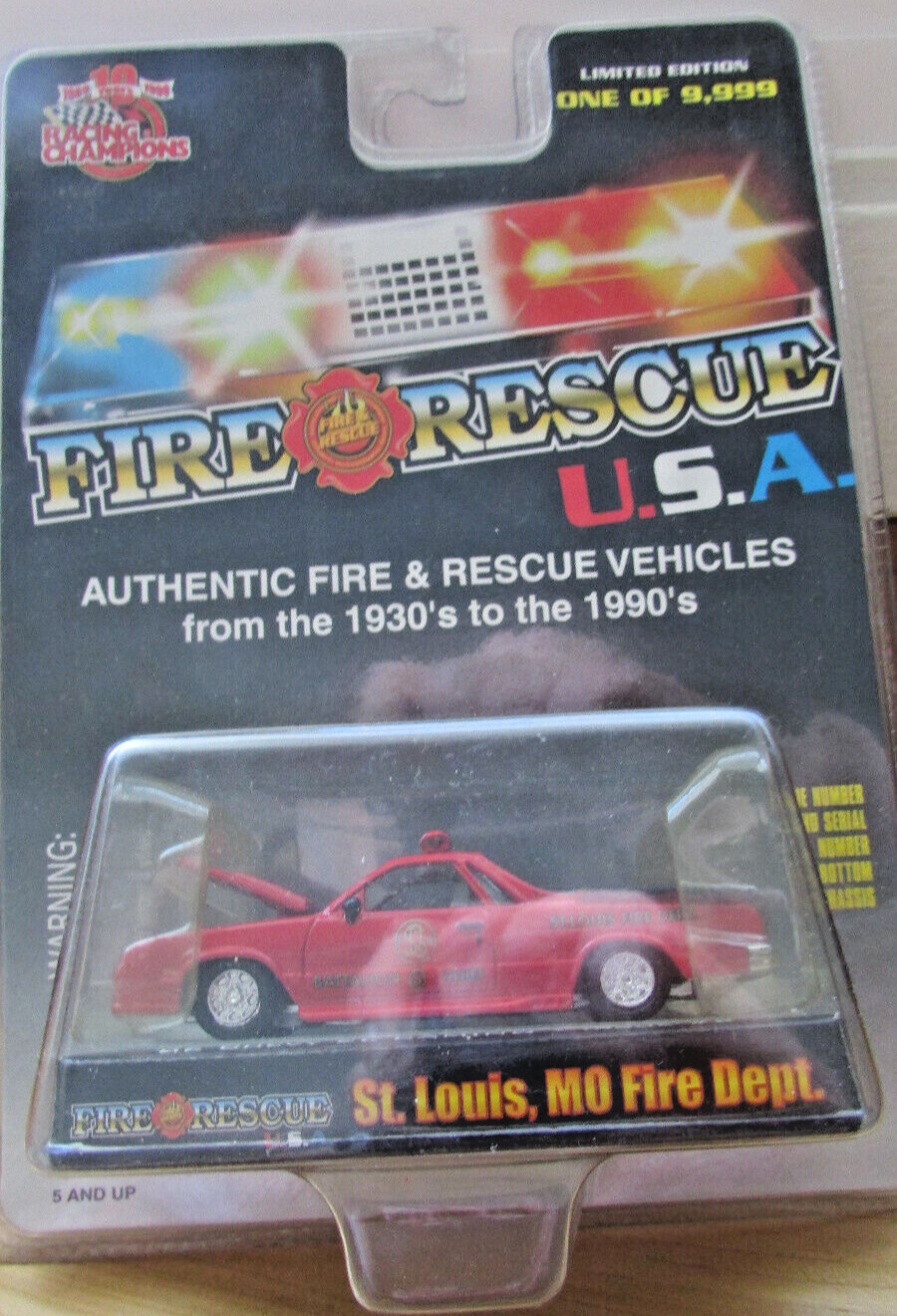 Racing Champions Fire Rescue USA St Louis MO Fire Dept New in Package