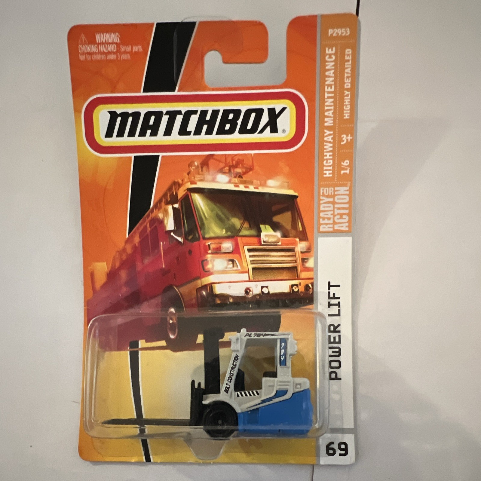 Matchbox Power Lift Highway Maintenance Datsun Forklift 1:64 Diecast 2008