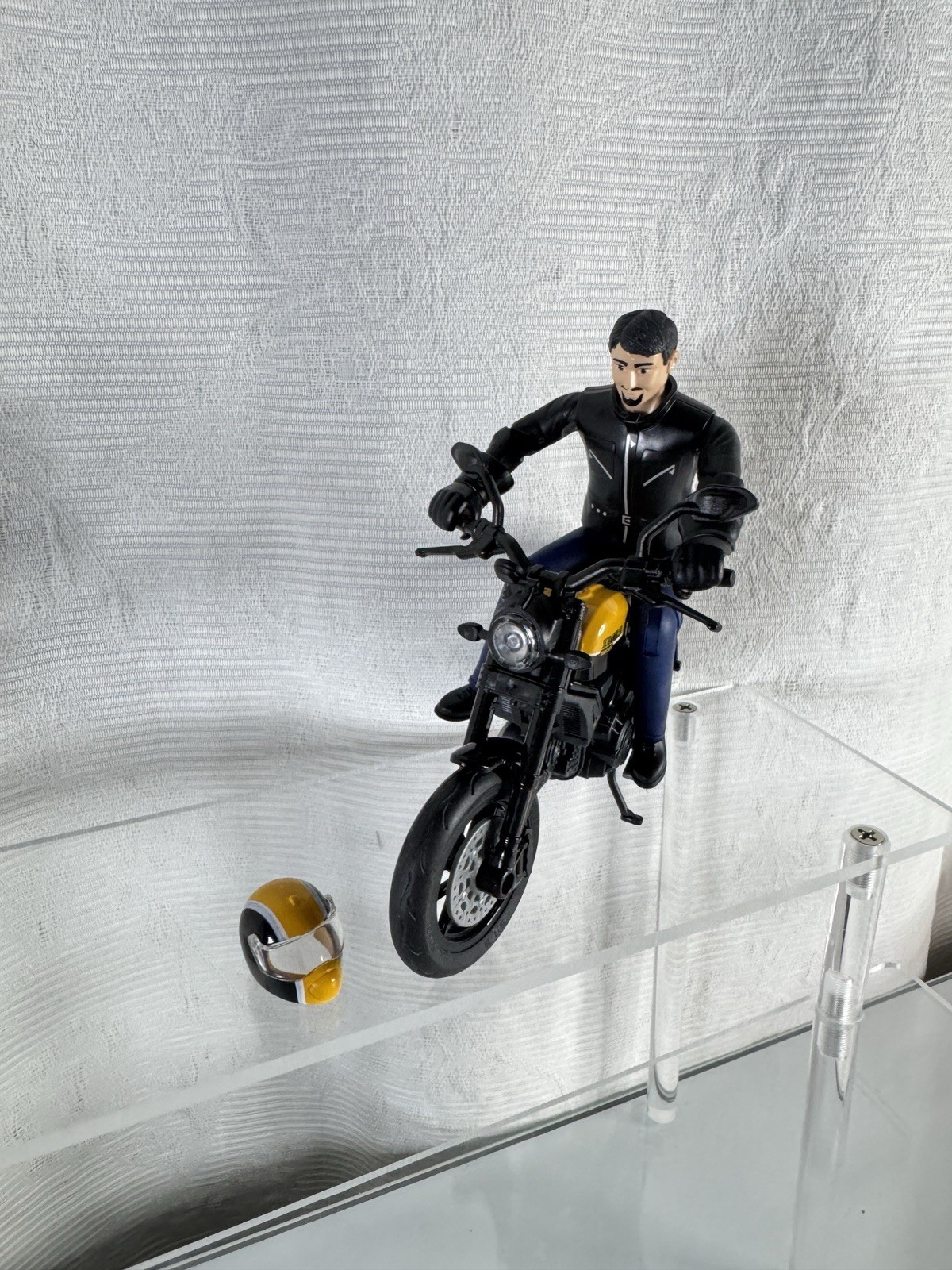 Bruder Bworld Scrambler Ducati Yellow with Driver Complete