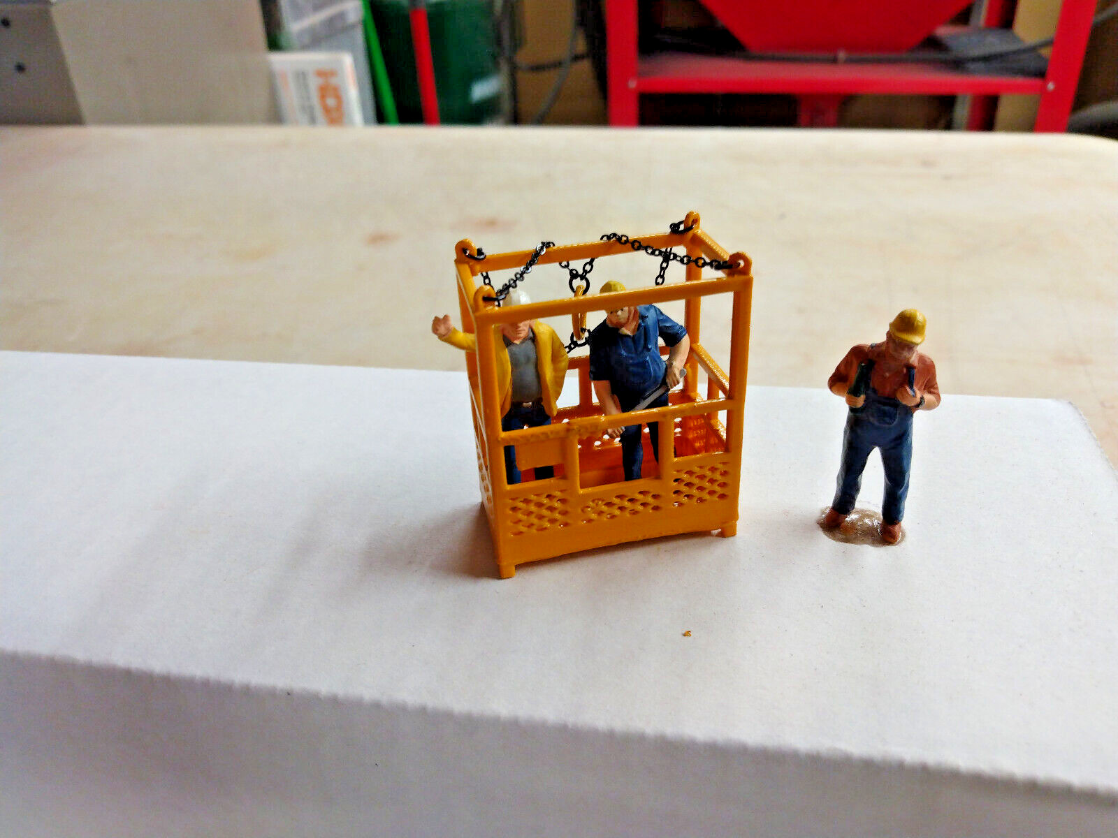 3D Printed 2 Man-Lift Crane Cage. Authentic Liebherr Yellow. 1/50th, 1/48th.