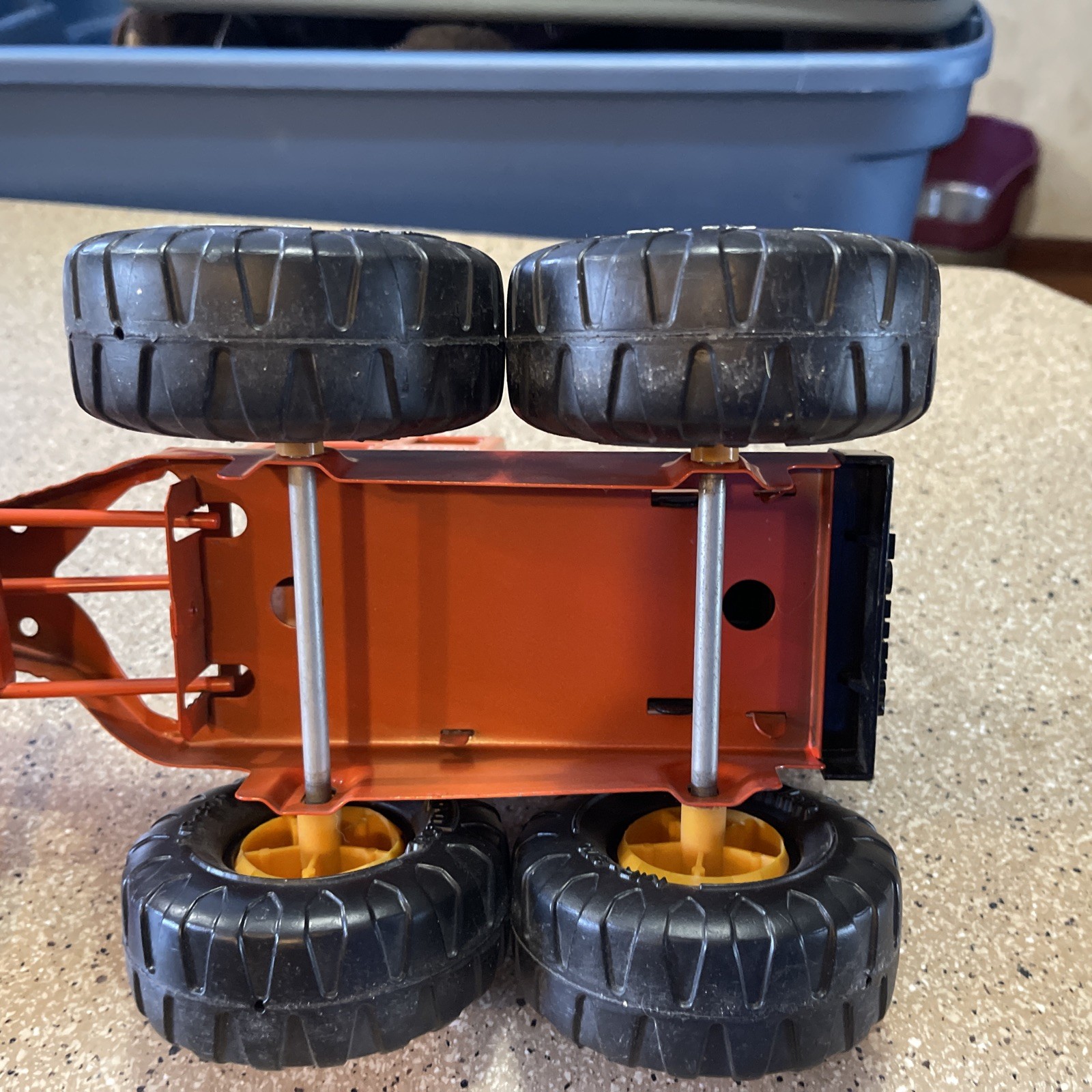 VTG 1970’s Tonka Pressed Steel Orange Road Grader- MR-970 Wheels