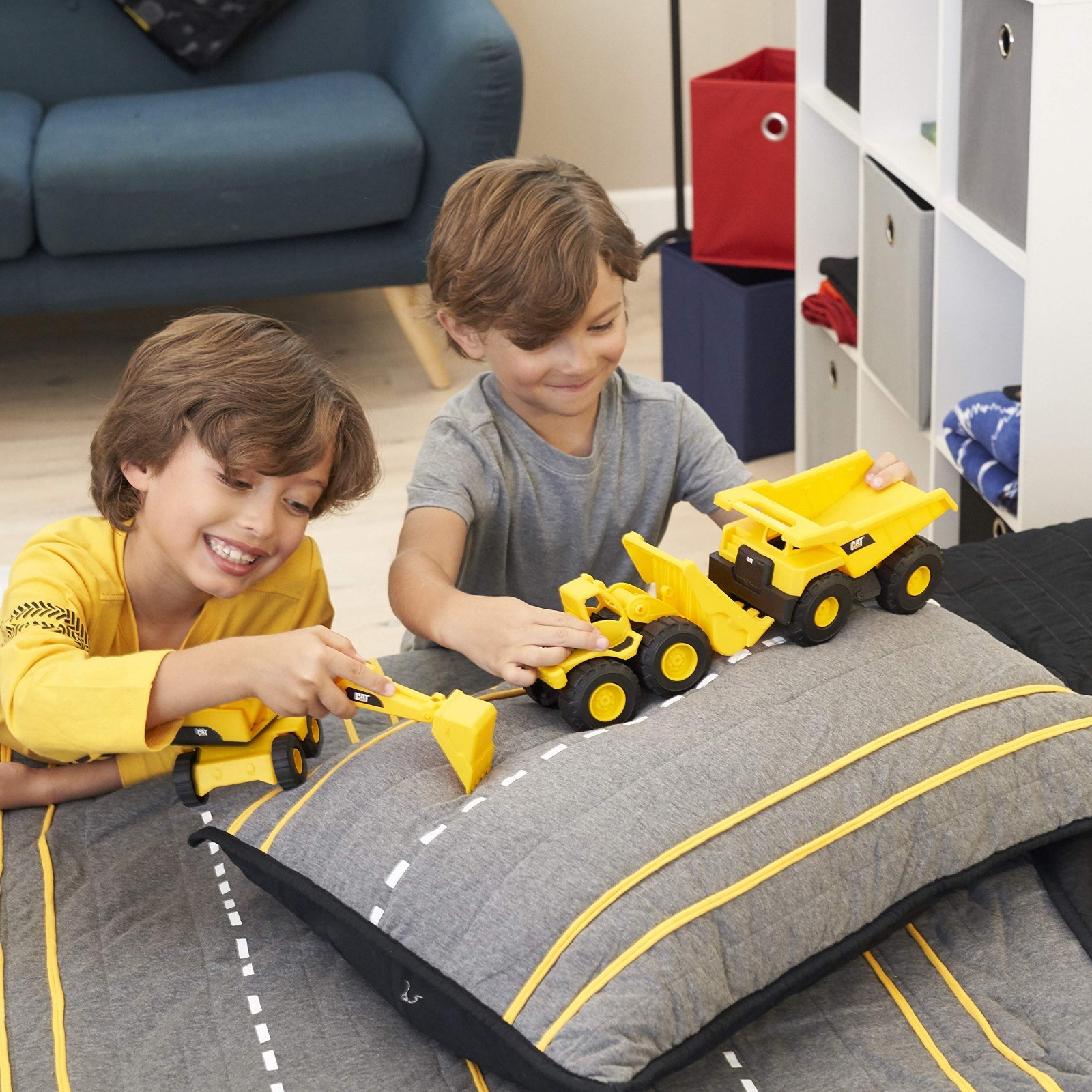 7″ Cat Construction Dump Truck, Loader & Excavator Toy Combo Set – Kids Playset