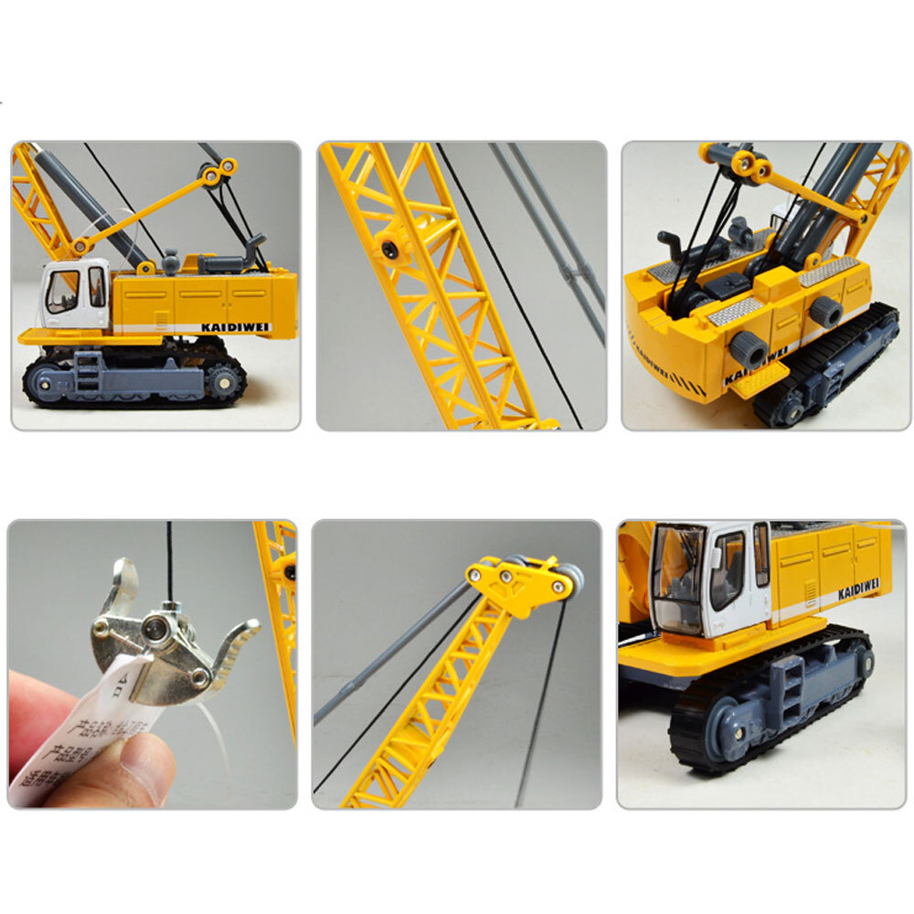 1:87 Scale Excavator Crane Diecast Toy Metal Construction Vehicle Model Figure