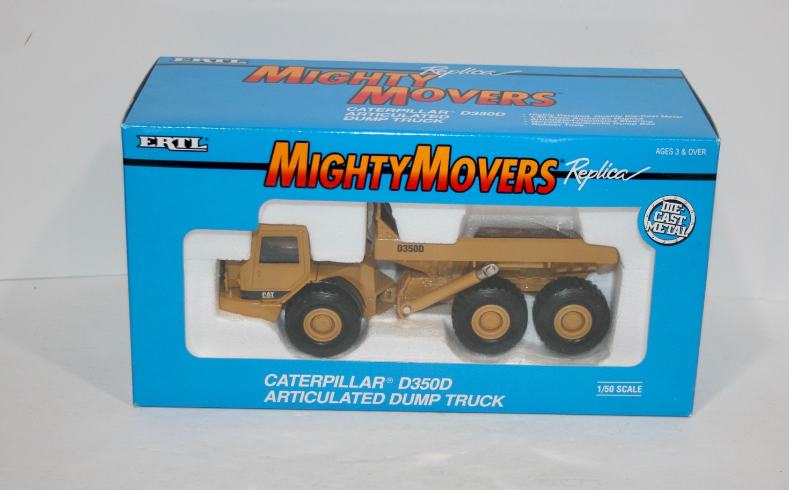 1:50 ERTL Mighty Movers Replica Caterpillar D350D Articulated Dump Truck NIB