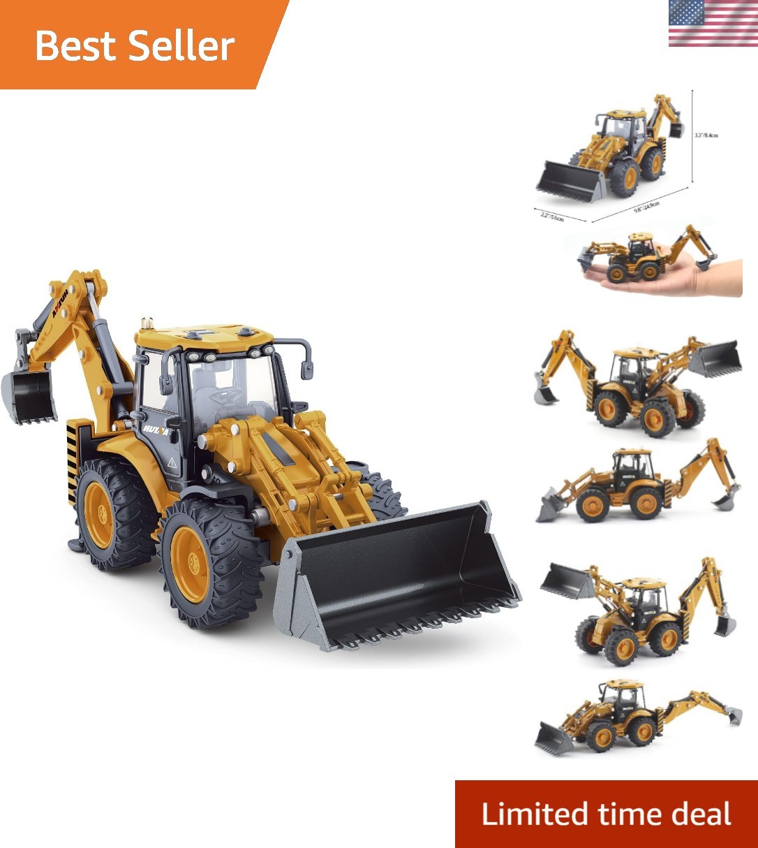 Portable 1/50 Scale Die-Cast Excavator Truck – Fun Construction Play for Kids