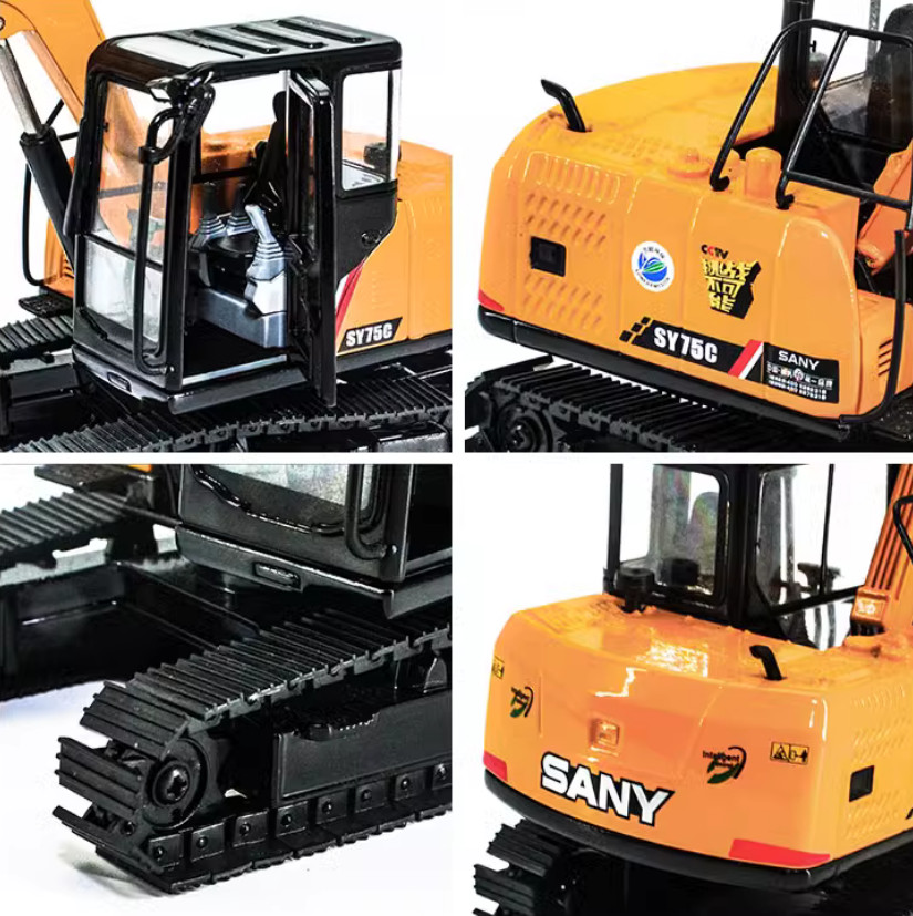 1:35 SANY SY75C-9 Excavator Construction Machine Equipment Diecast Model