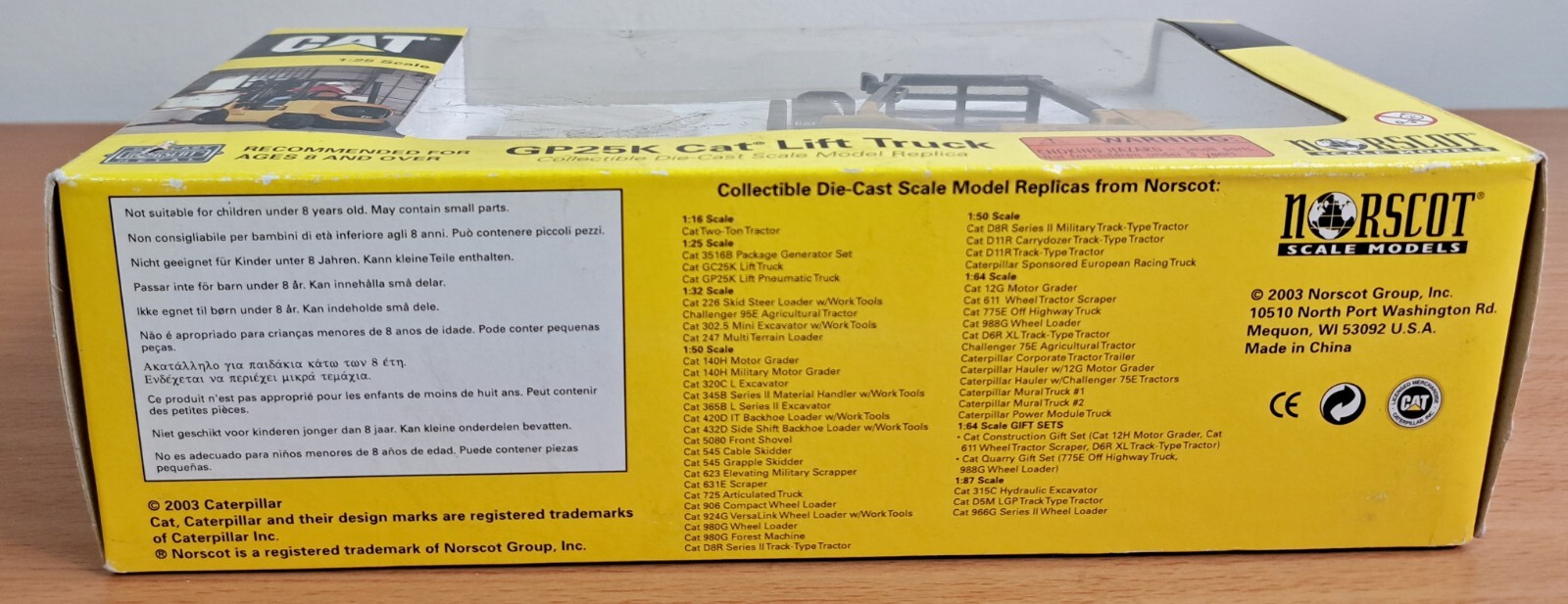 Norscott 1:25 Scale CAT Lift Truck with Pallet GP25K JJ Keller