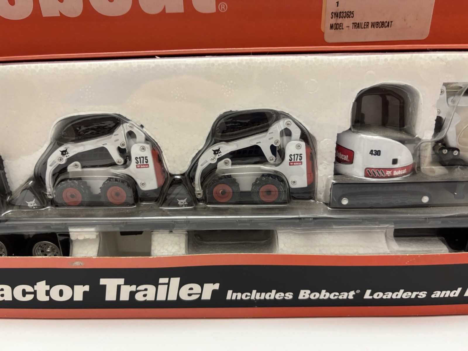 Flatbed Tractor Trailer w/ Bobcat Loaders and Excavators 1:50 Scale in Box