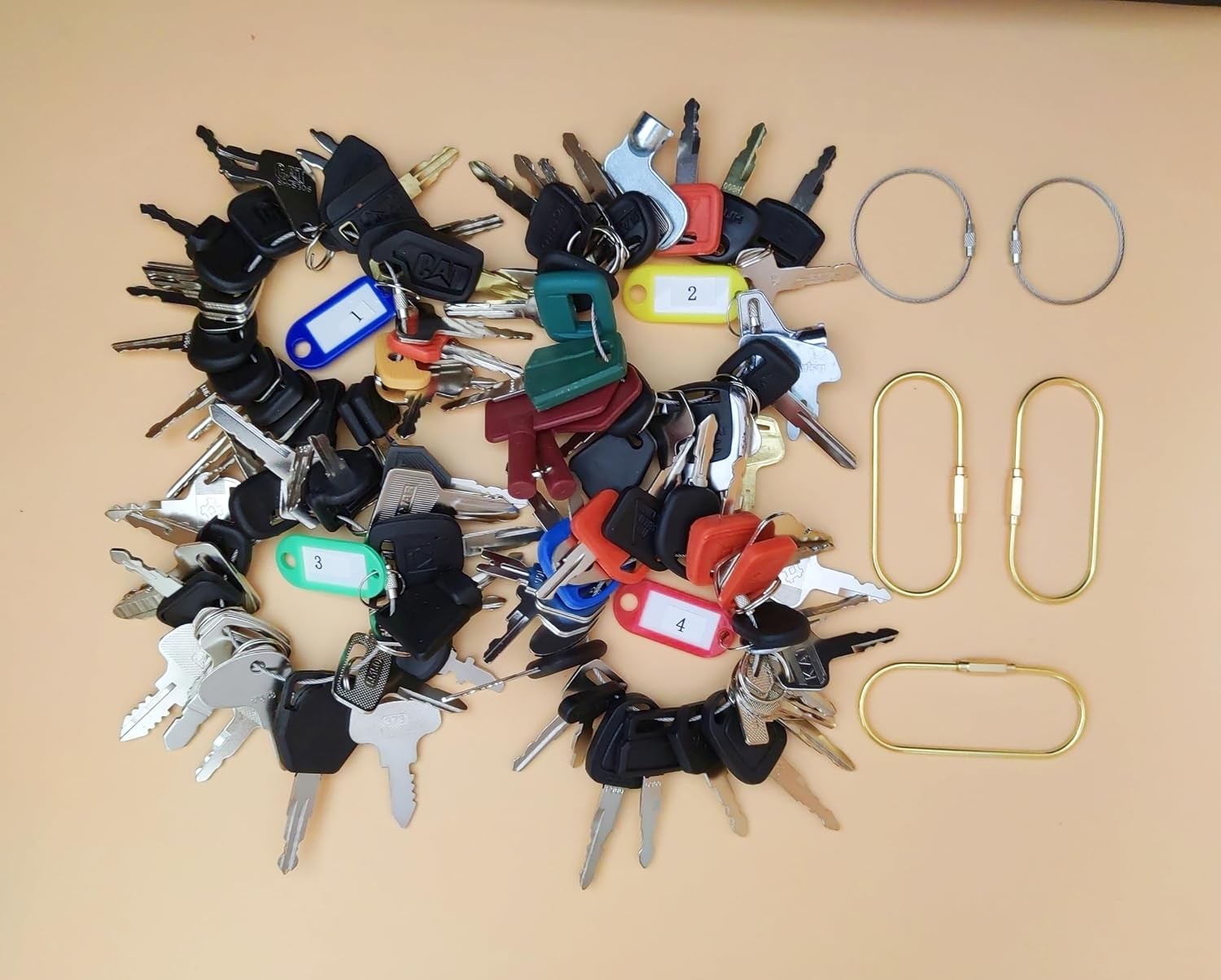 100pcs Equipment Key Universal Key Set | For Heavy Construction Excavator Loader