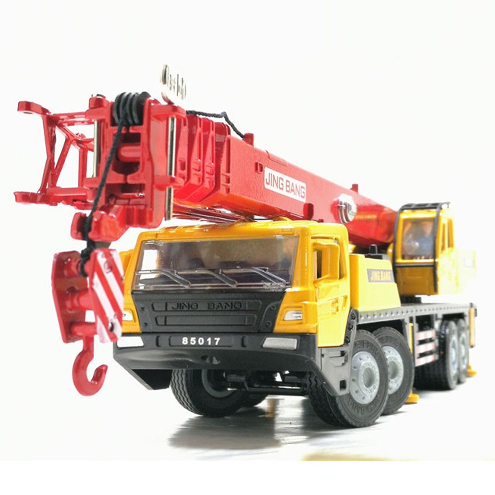 Mega Crane Truck Toy Diecast Model Construction Equipment for Boys Kids Red