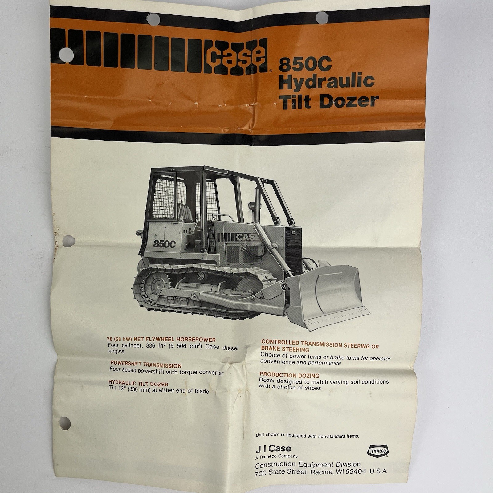 Case 850C Angle Tilt Dozer Crawler Diecast 1:35 NZG #176 Germany w/ Box Manual