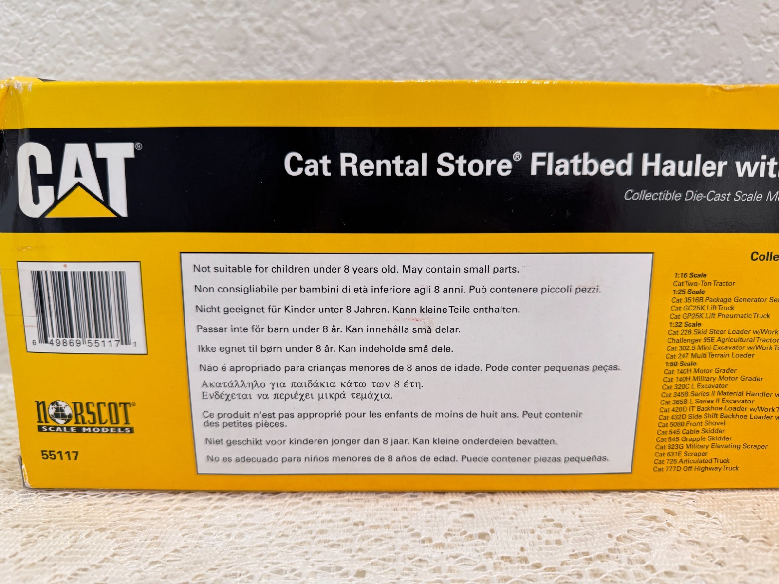 1/50 CAT Rental Flatbed Hauler Truck w 420D IT Backhoe Loader Norscot Diecast