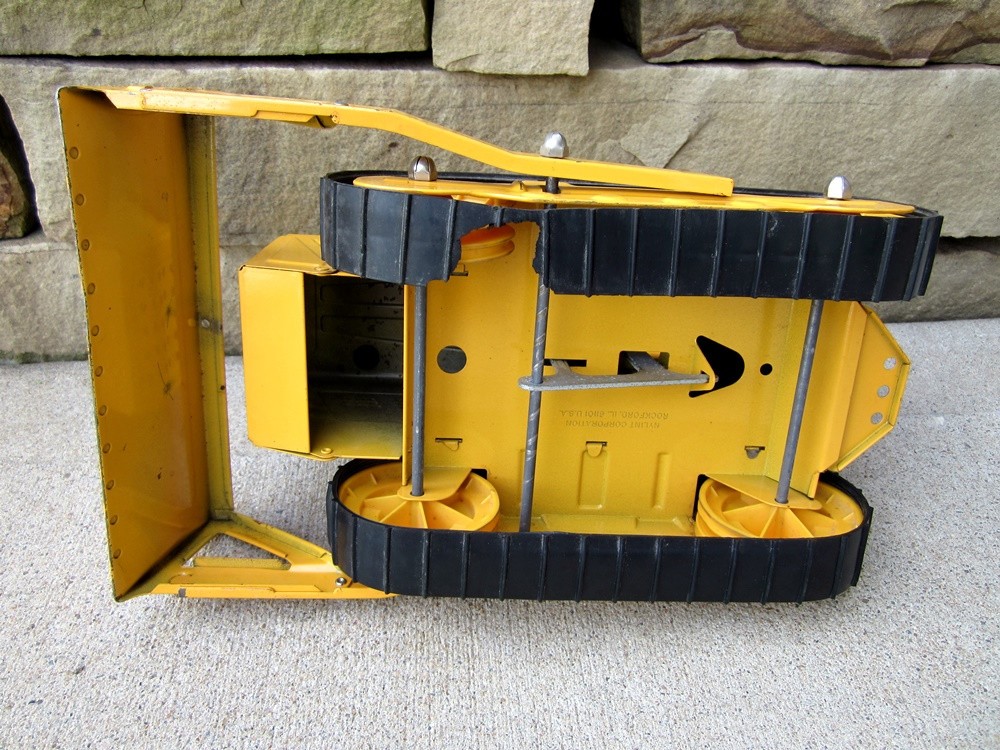 Vintage Nylint Steel Bulldozer Toy with Rubber Tracks Jumbo Dozer