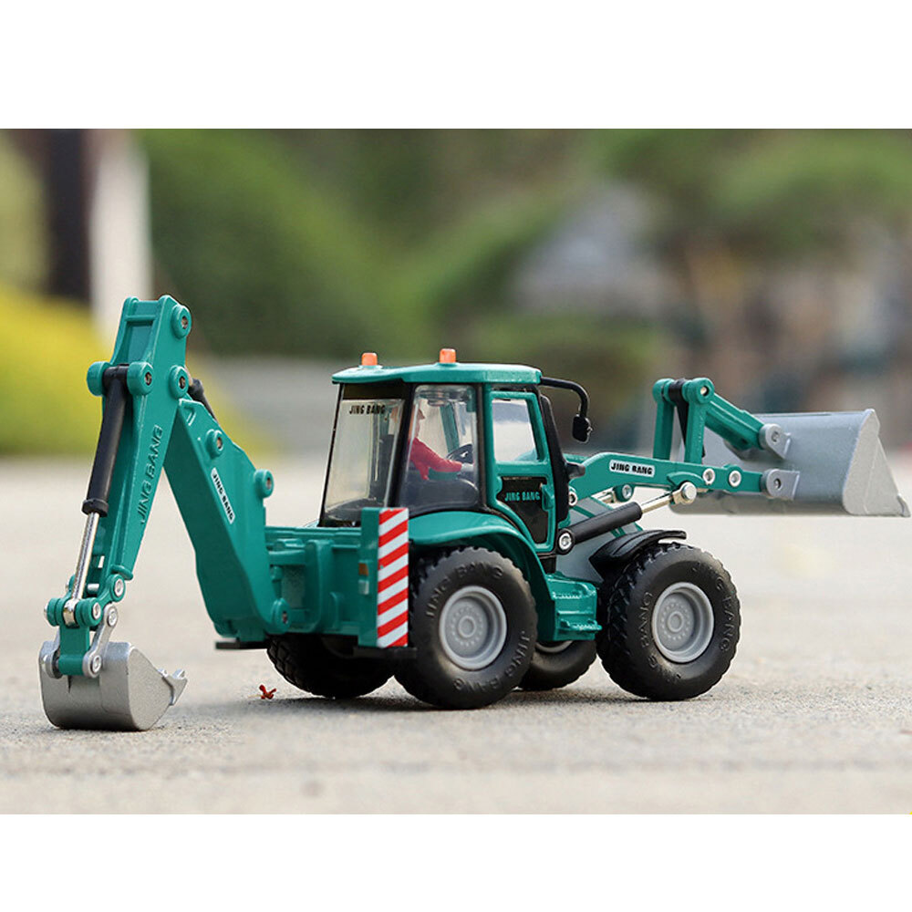 Backhoe Loader Truck Construction Vehicle Diecast Model Toys for Boys Green