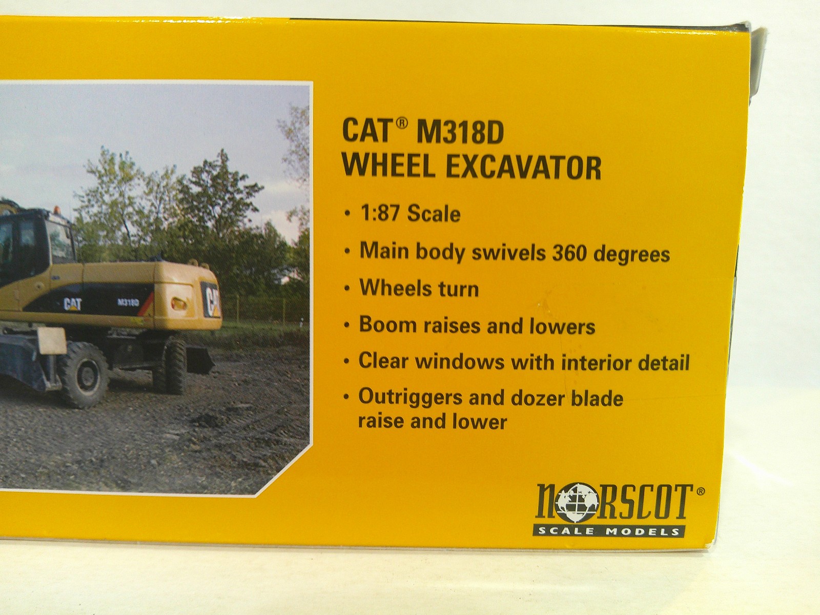 Norscot CAT M318D Wheel Excavator 1:87 Scale Yellow Very Good Sealed Box