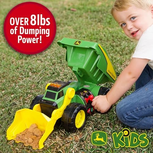 JOHN DEERE MOTORIZED DIG RIG 2-IN-1 DUMP TRUCK FRONT LOADER 470273 – GREEN