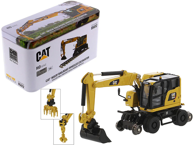 CAT Caterpillar M323F Railroad Wheeled Excavator with 3 Accessories (Safety Yell