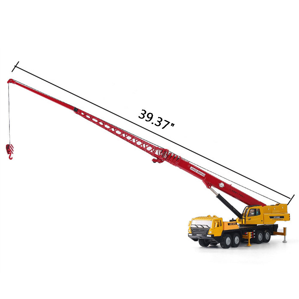 Mega Crane Truck Toy Diecast Model Construction Equipment for Boys Kids Red