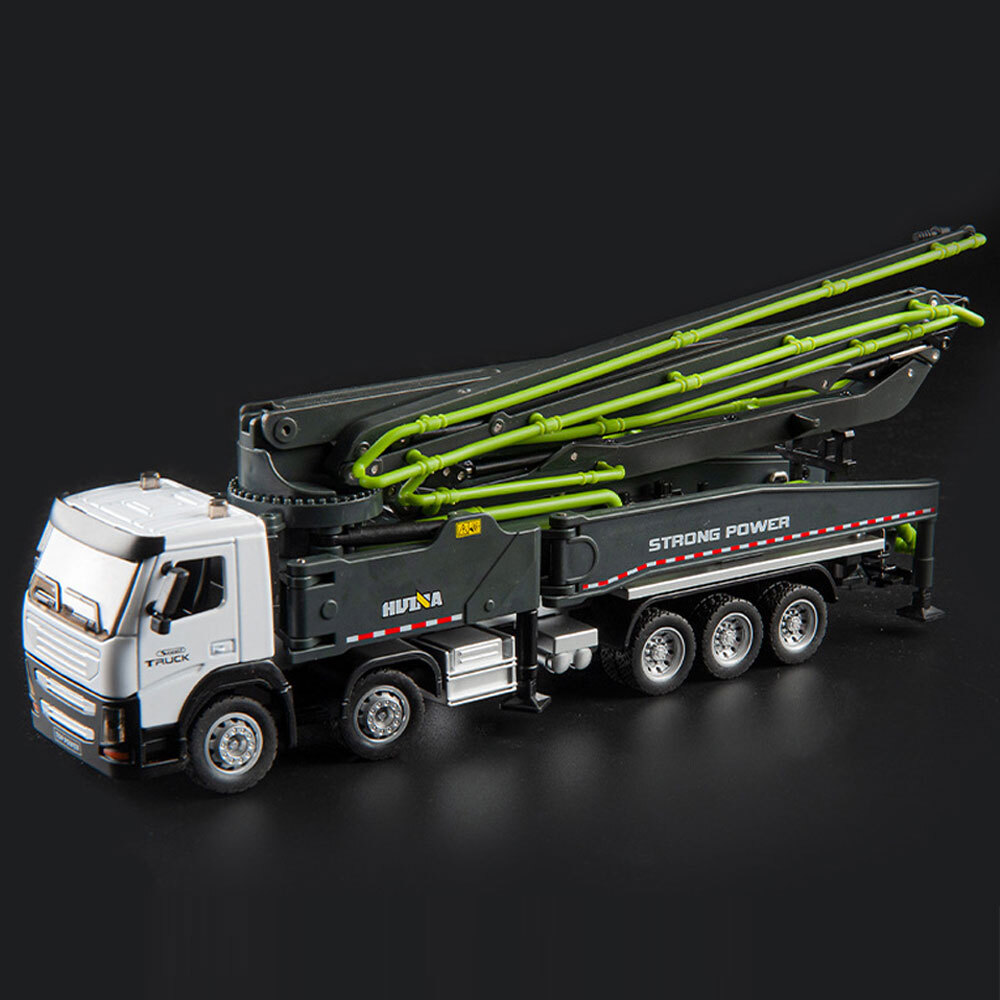 9.8″ Concrete Pump Truck Toy Diecast Construction Toy Trucks Toy Vehicle Gray