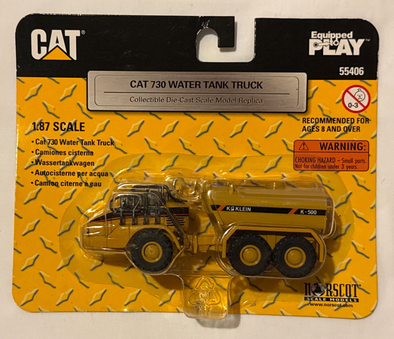 2005 Norscot CAT 730 Water Tank Truck 1/87 Scale Die-Cast Model 55406 New