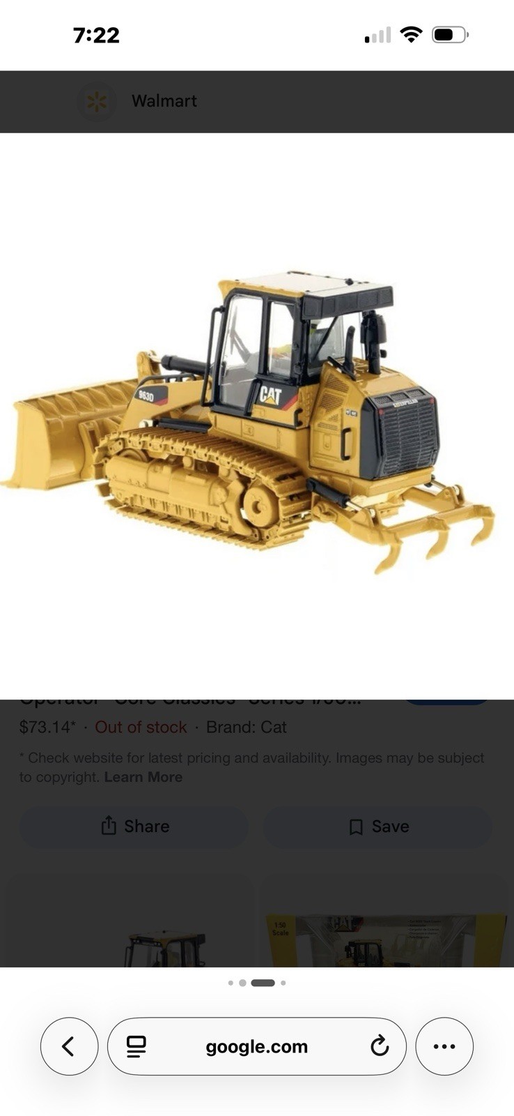 CAT 963D Track Loader Diecast Model Construction Vehicle Yellow/Black custom