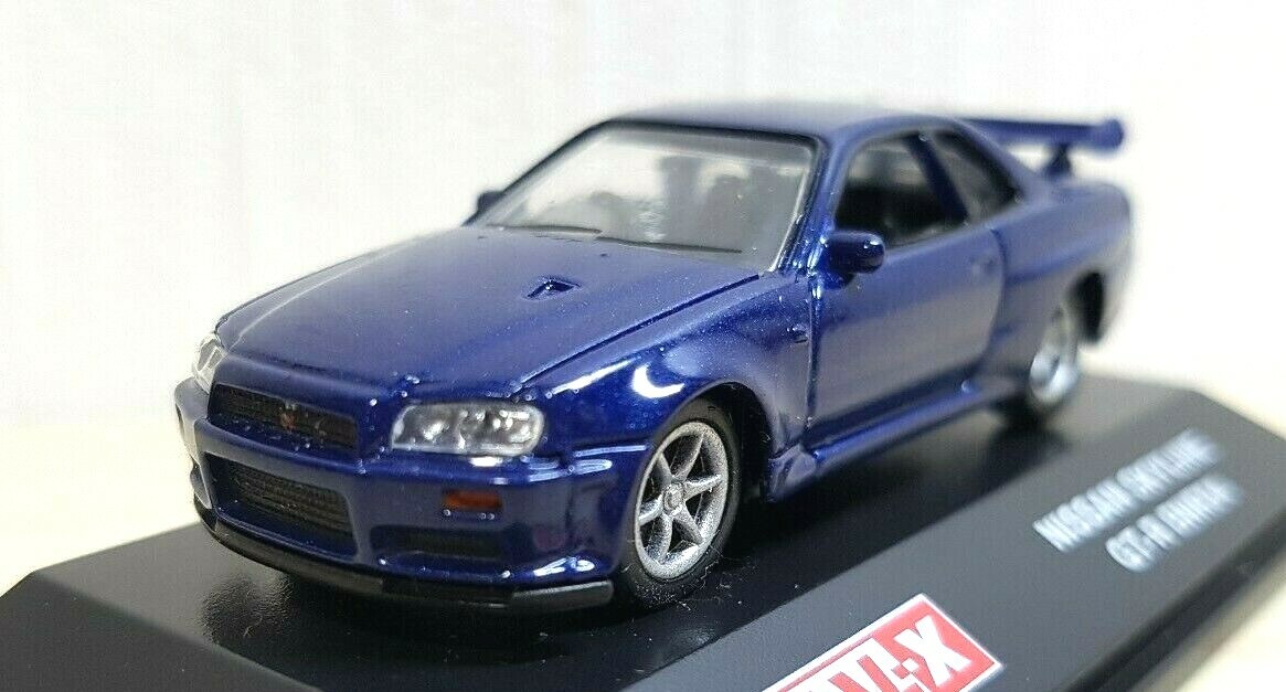 1/72 Real-X NISSAN SKYLINE GT-R R34 BNR34 BLUE diecast car model